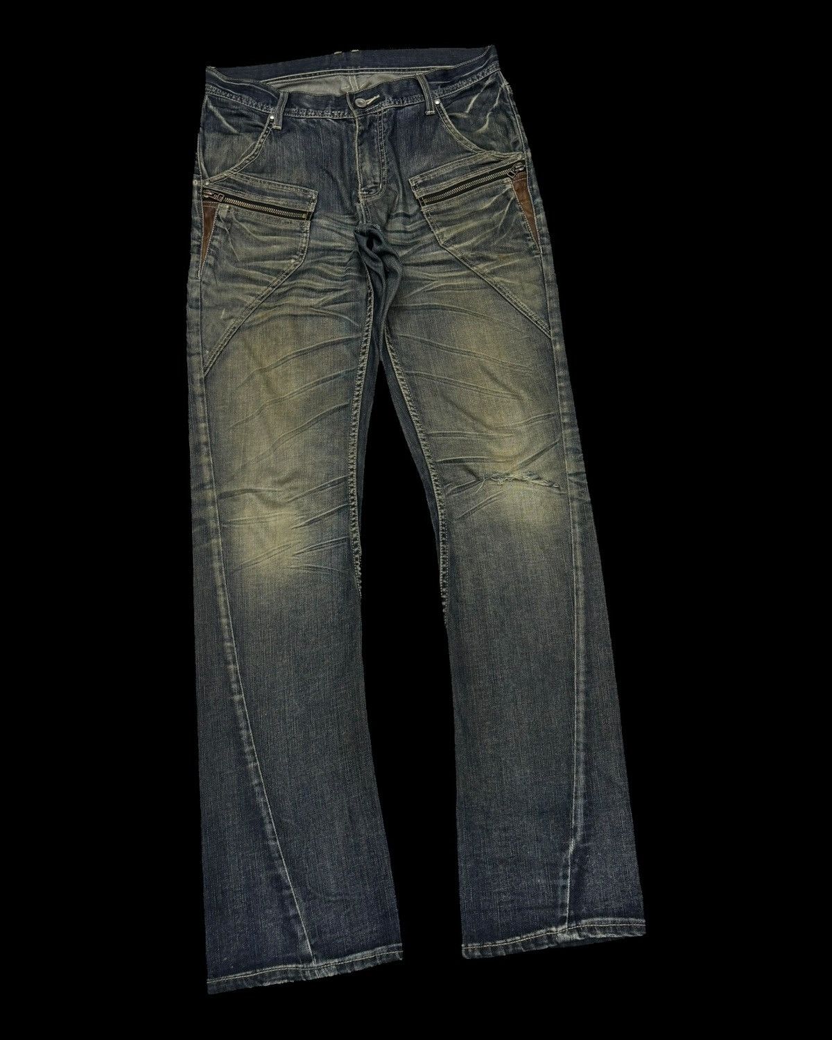 Kapital Flare Jeans Rusty Michel Klein Clawmark Twist Denim Jeans Size US 31 - 5 Thumbnail