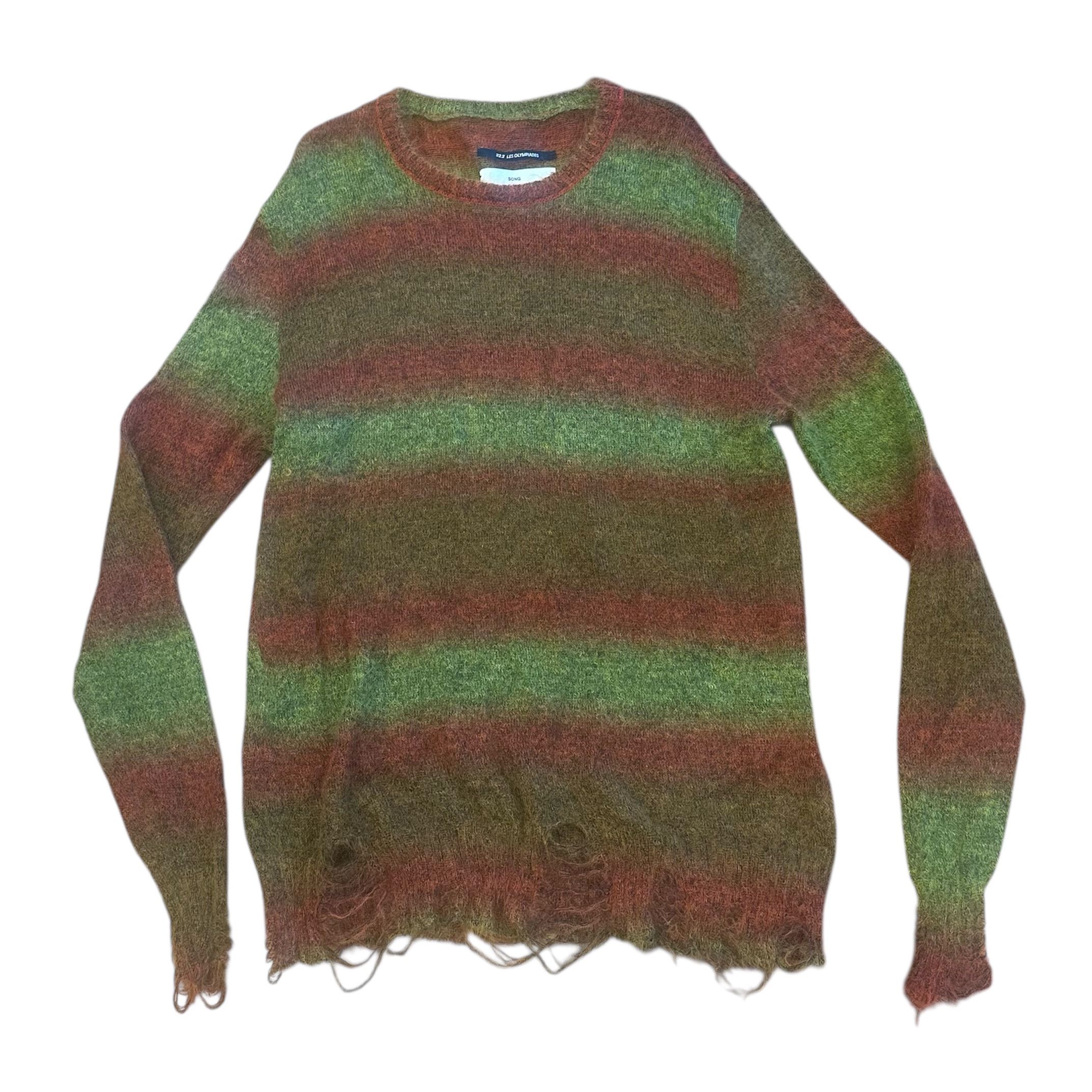 Song For The Mute Song For The Mute Mohair Distressed Grunge Striped Knit Size US M / EU 48-50 / 2 - 1 Thumbnail