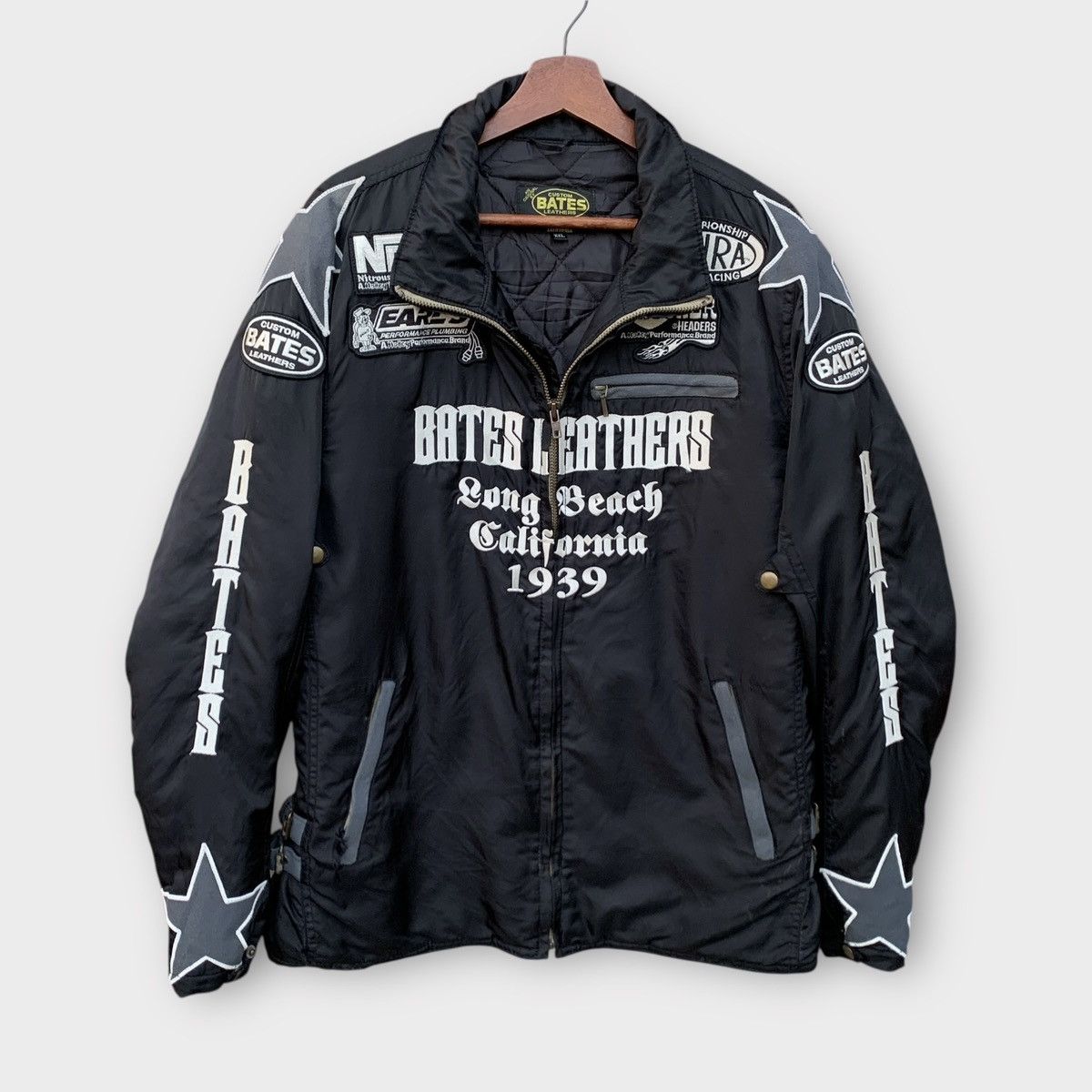 BATES シングルライダースジャケット BATES BAJ-1J ベイツ レザージャケット (ブラック Lサイズ