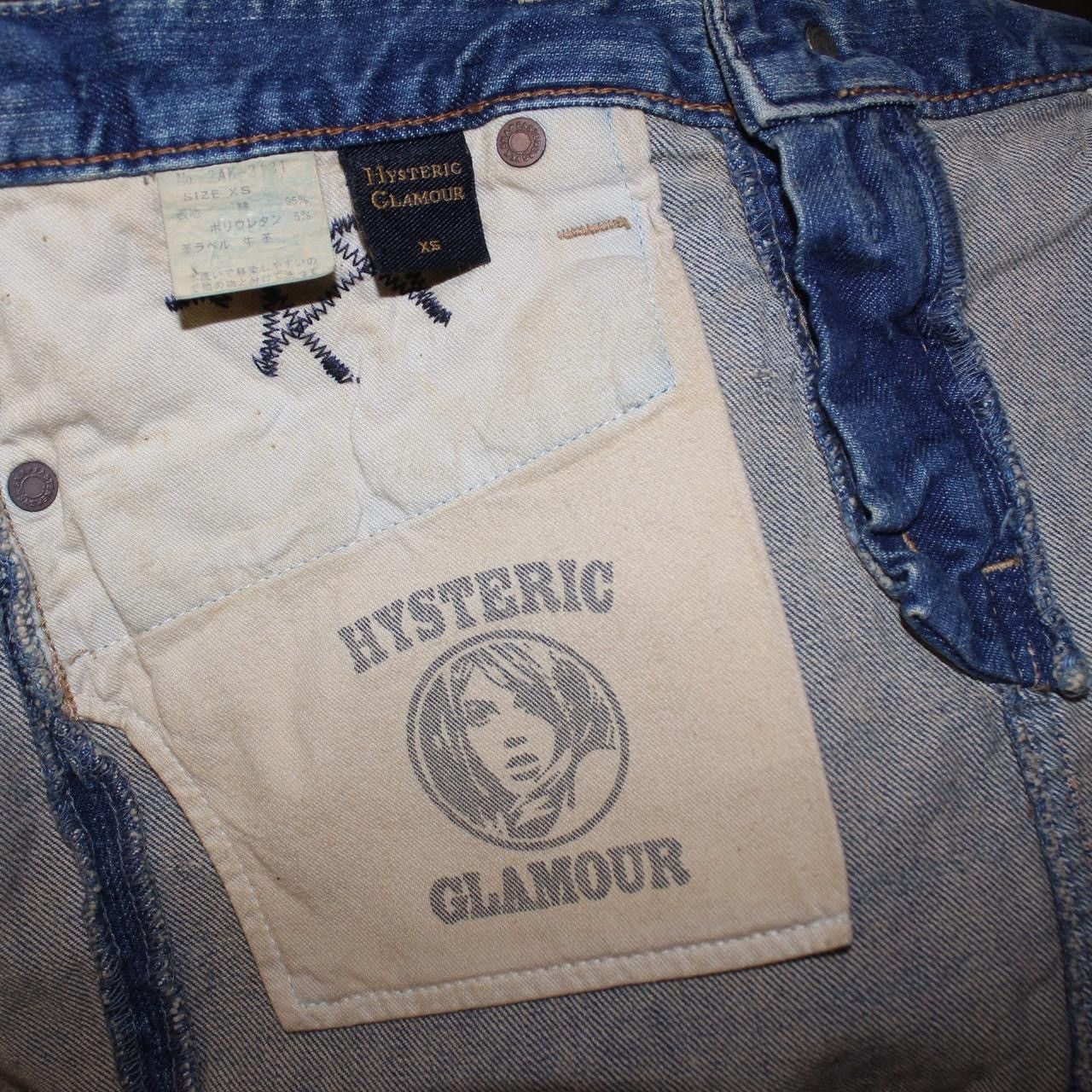 Hysteric Glamour HYSTERIC GLAMOUR 2000s Distressed Denim Studded Mini Skirt Size 30" / US 8 / IT 44 - 6 Thumbnail