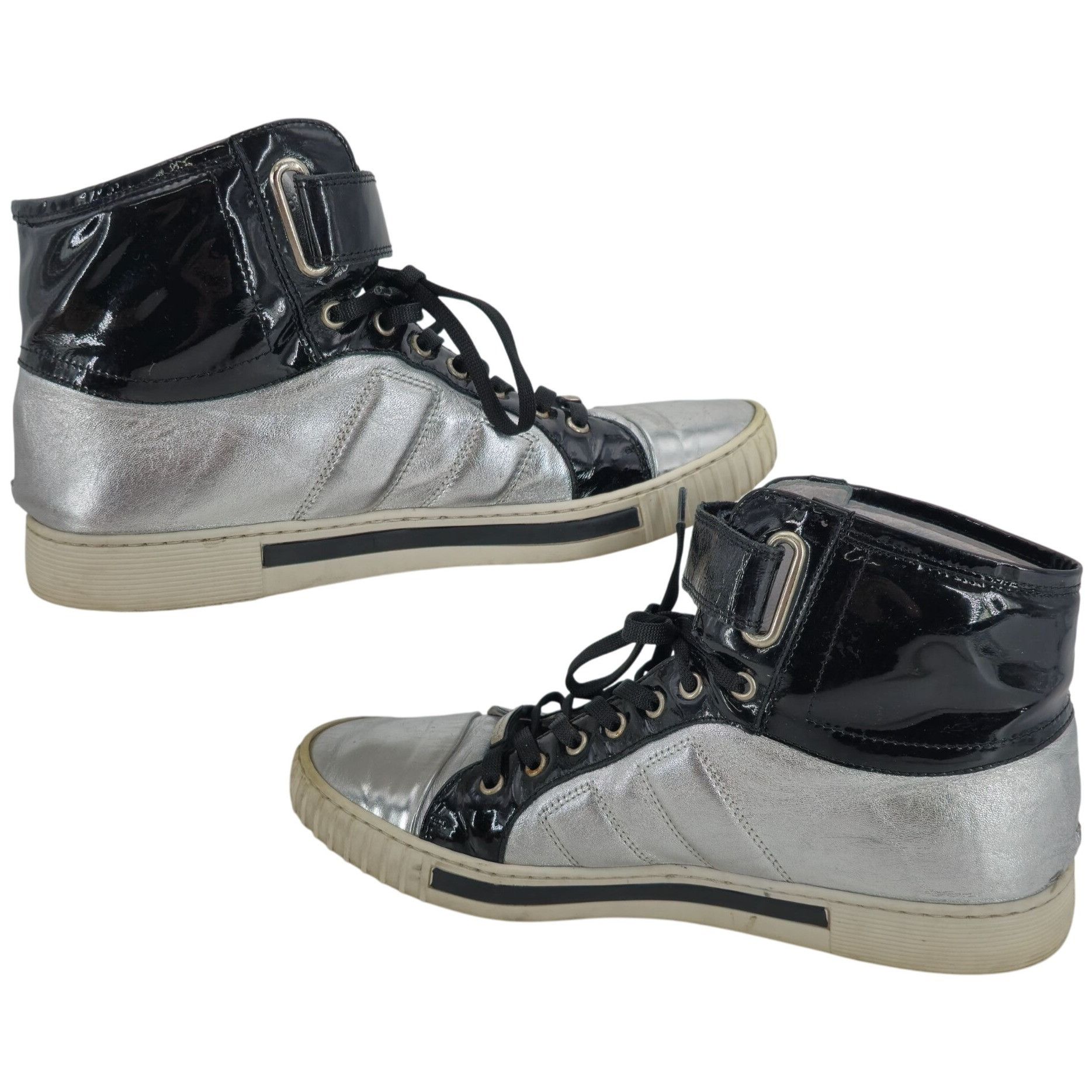 Alessandro Dell'acqua Alessandro Dell'Acqua Black Silver Metallic Fashion High-top Size US 10.5 / EU 43-44 - 11 Thumbnail