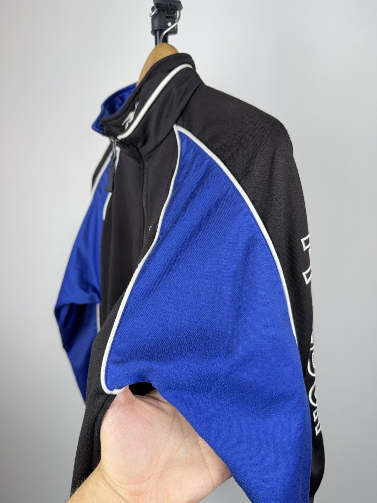 Reebok Vintage 90s Reebok Vector Logo Track Jacket Black Blue Size US S / EU 44-46 / 1 - 5 Thumbnail