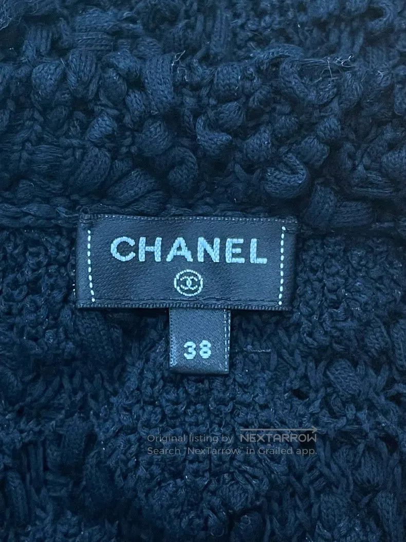 Chanel Chanel 25P black three-dimensional crochet woven suspender Size XS / US 0-2 / IT 36-38 - 4 Thumbnail