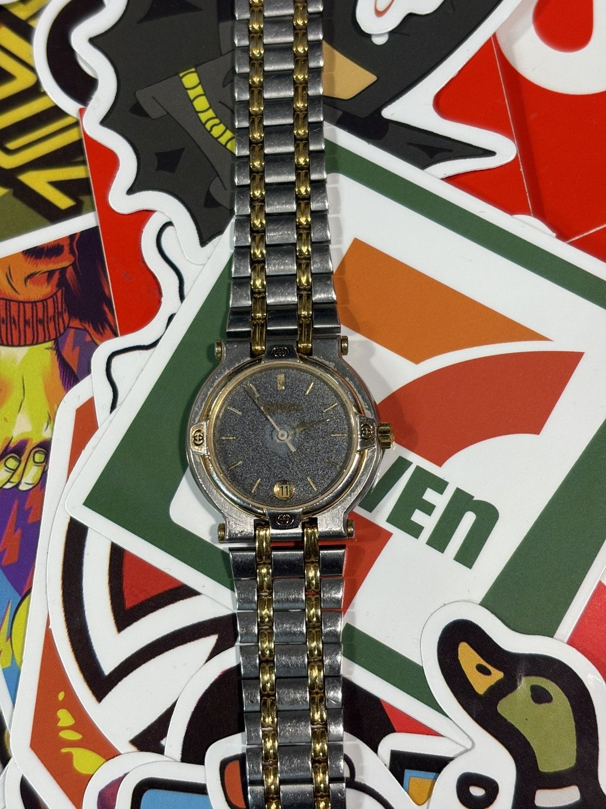 Gucci Vintage Gucci 9000L Two-Tone Quartz Date (25mm) (Swiss Made) Size ONE SIZE - 2 Thumbnail