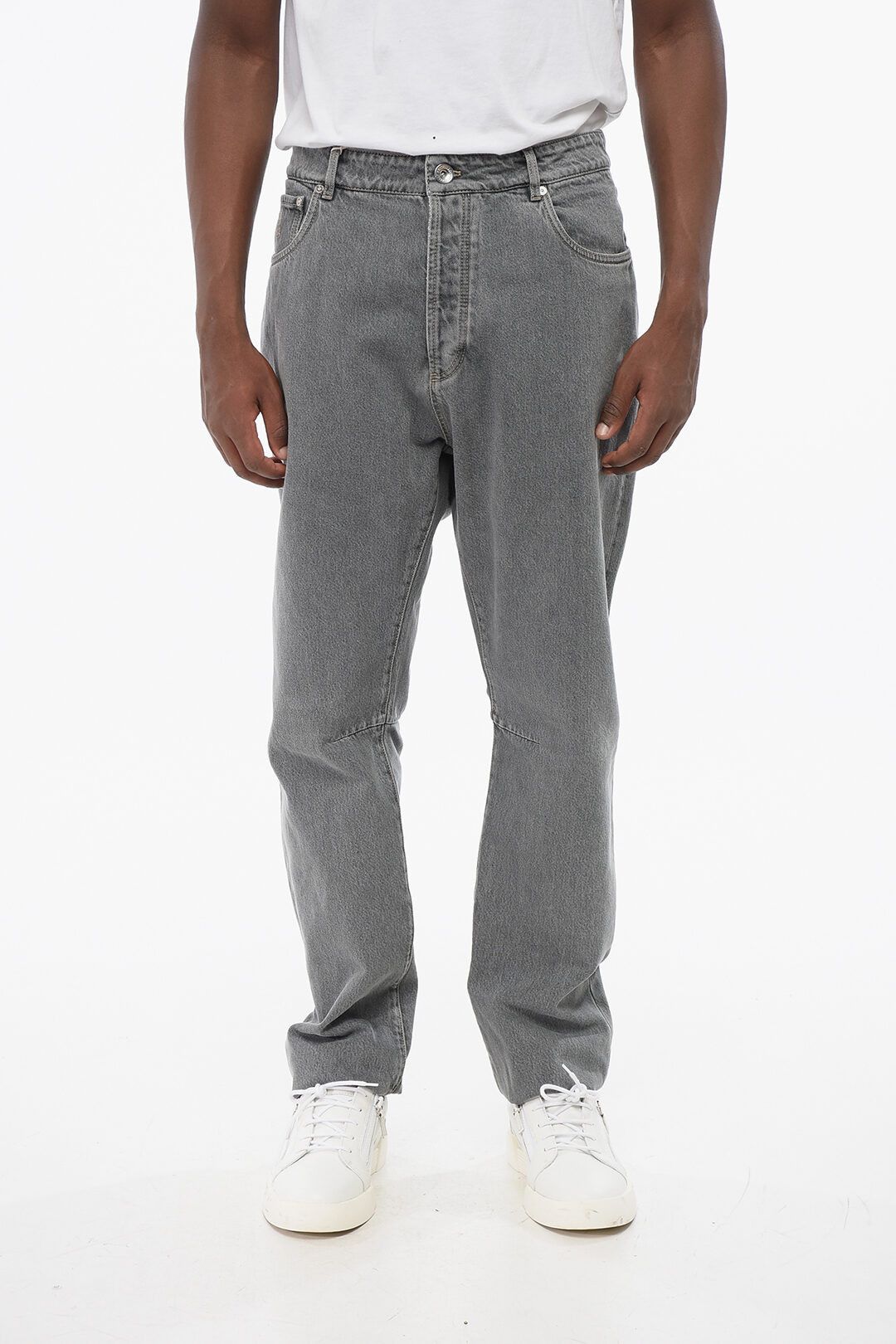 Brunello Cucinelli og1mm0725 Cotton Slim Fit Denim in Grey Size US 40 / EU 56 - 1 Thumbnail
