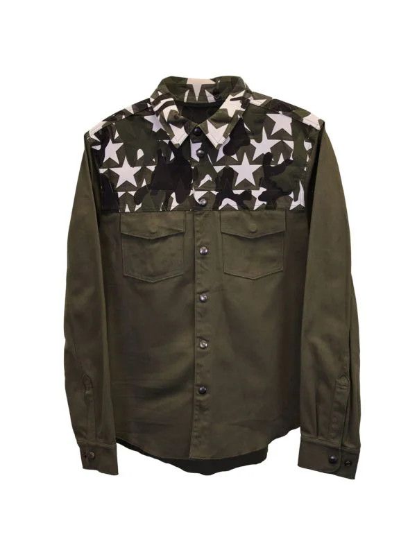 Valentino o1y0525 Patterned Shirt in Military Green Size US S / EU 44-46 / 1 - 1 Thumbnail