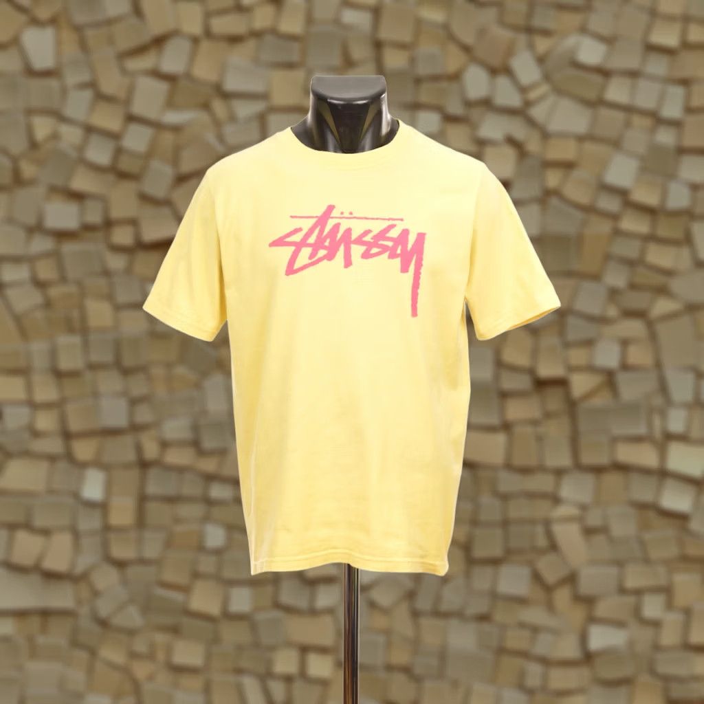 Logo 7 Stussy Big Logo Yellow T-Shirt M Mens Tee Short Sleeve Shirt Size US M / EU 48-50 / 2 - 1 Thumbnail