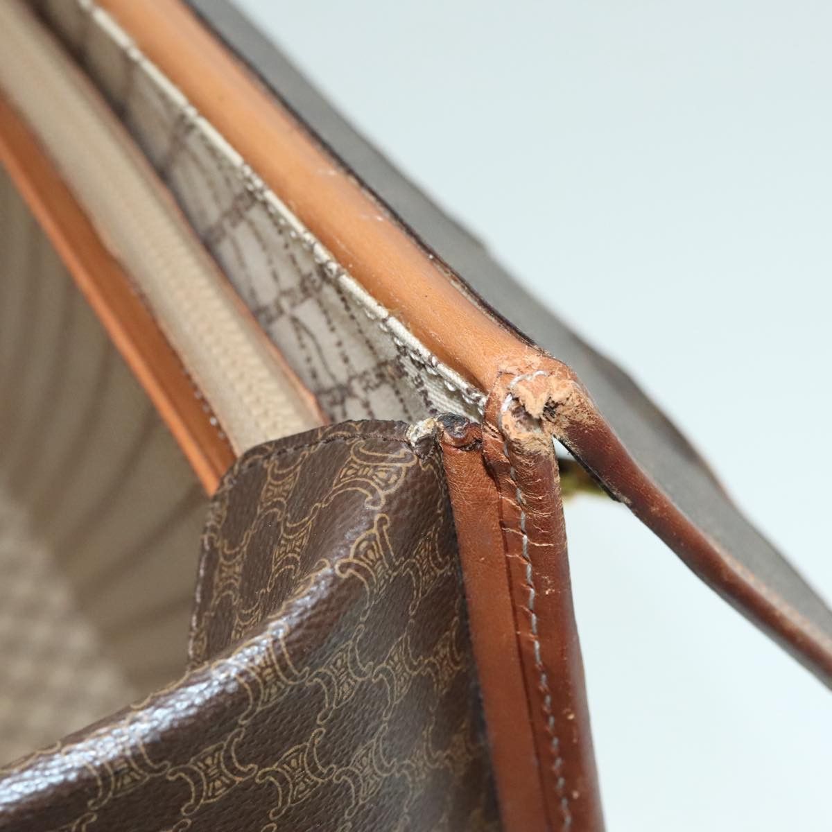 Celine CELINE Macadam Canvas Trunk Pvc Leather Gold Brown Size ONE SIZE - 10 Thumbnail