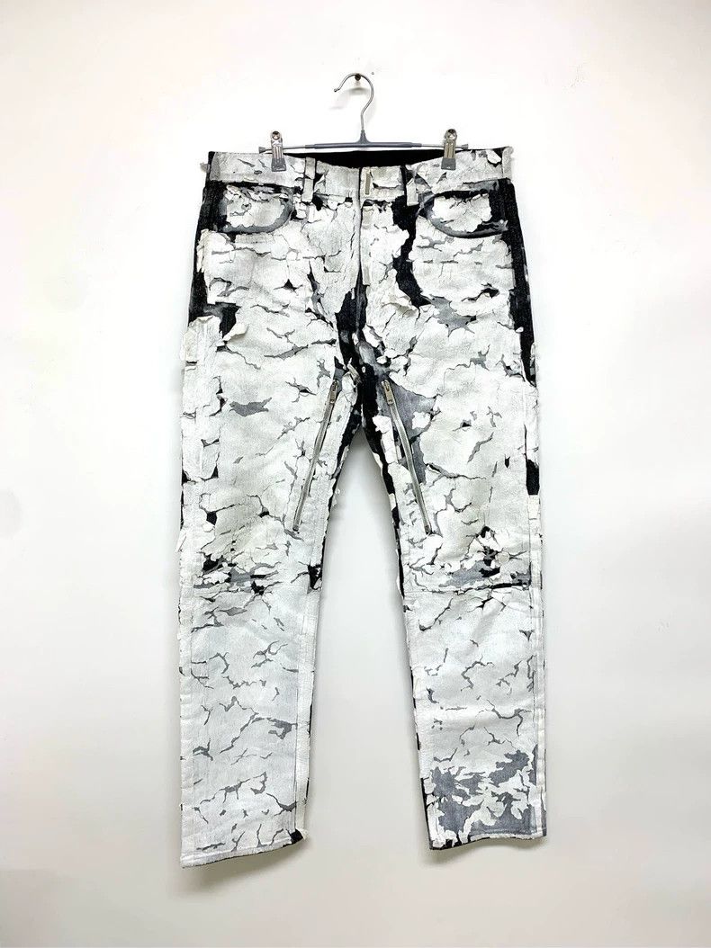 Givenchy Givenchy Plaster Paint Burst Destroyed Denim Pants 2506-Nex Size US 33 - 1 Thumbnail