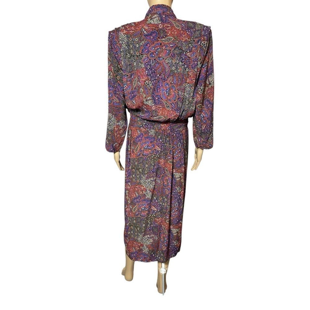 Other Vintage Karin Stevens Long Sleeve Padded Shoulders Wrap Dre Size M / US 6-8 / IT 42-44 - 3 Thumbnail