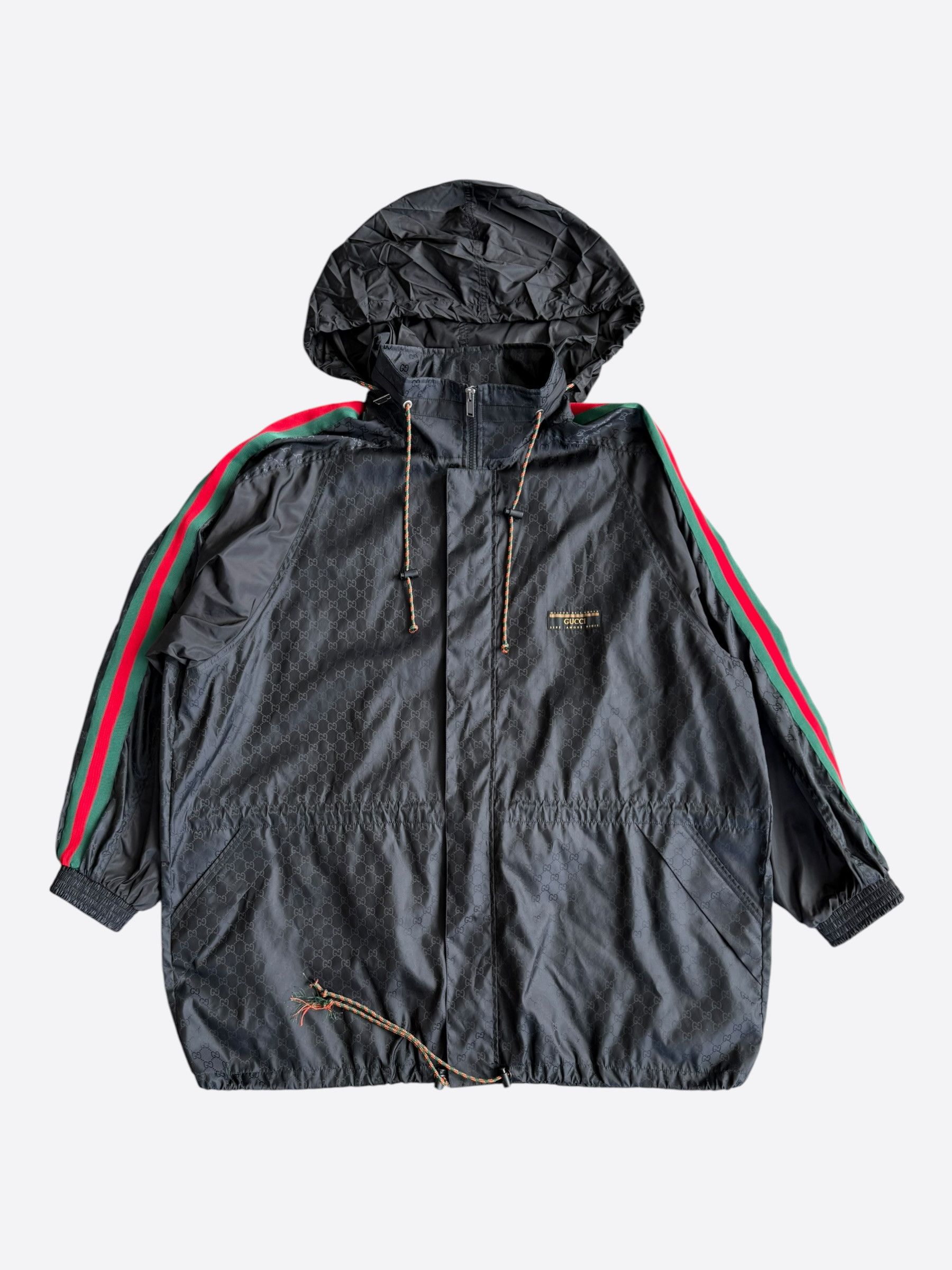 Gucci Gucci Black & Multicolor GG Monogram Striped Windbreaker Size US XXL / EU 58 / 5 - 1 Thumbnail