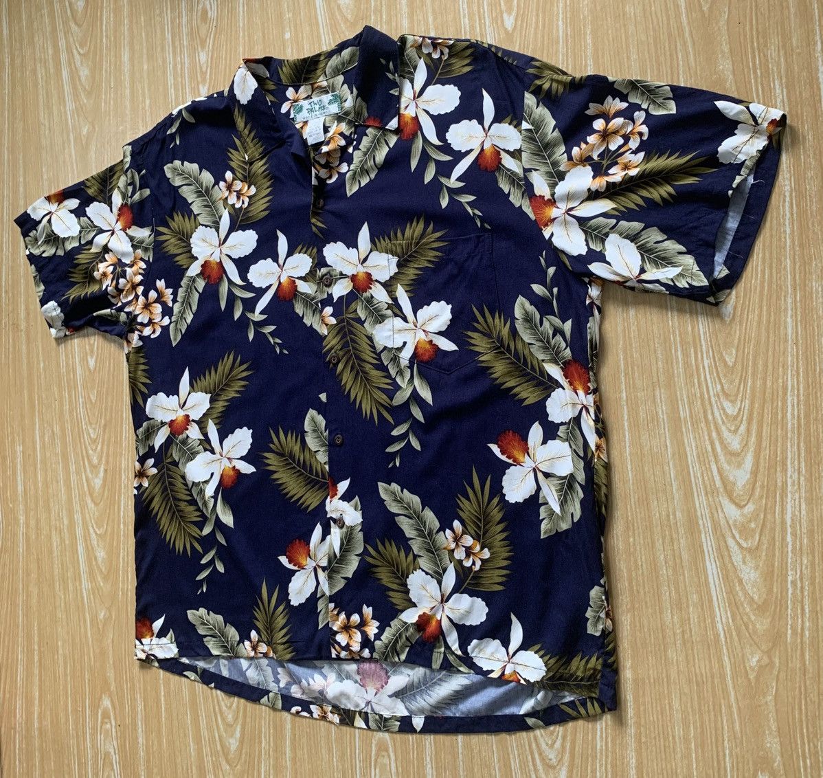 Vintage Vintage 80s 100% Rayon Shirt Two Palm Hawaii Size US XL / EU 56 / 4 - 5 Thumbnail