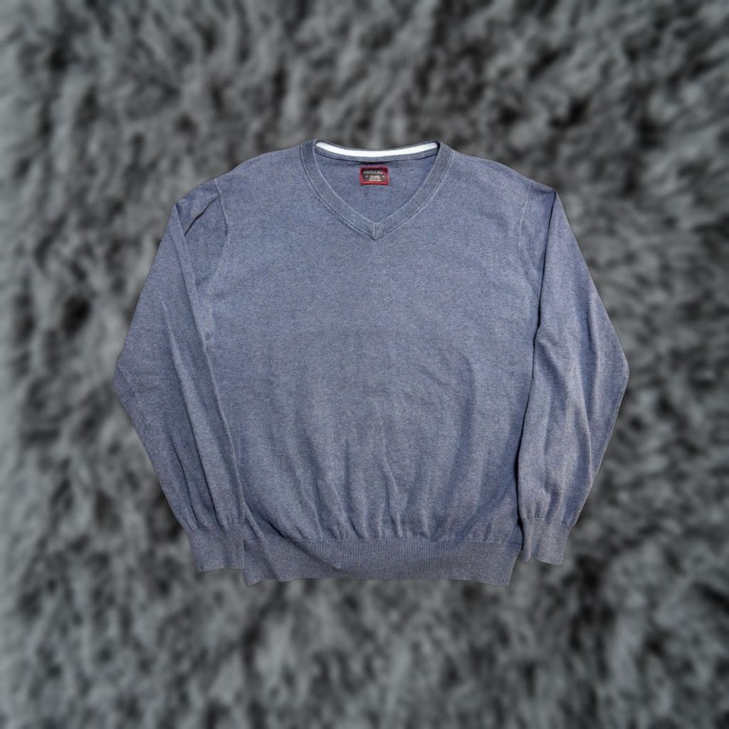 UNTUCKit UNTUCKit V-Neck Pullover Sweater Blue Long Sleeve Mens XL Regular Size (All Seasons) Size US XL / EU 56 / 4 - 1 Thumbnail
