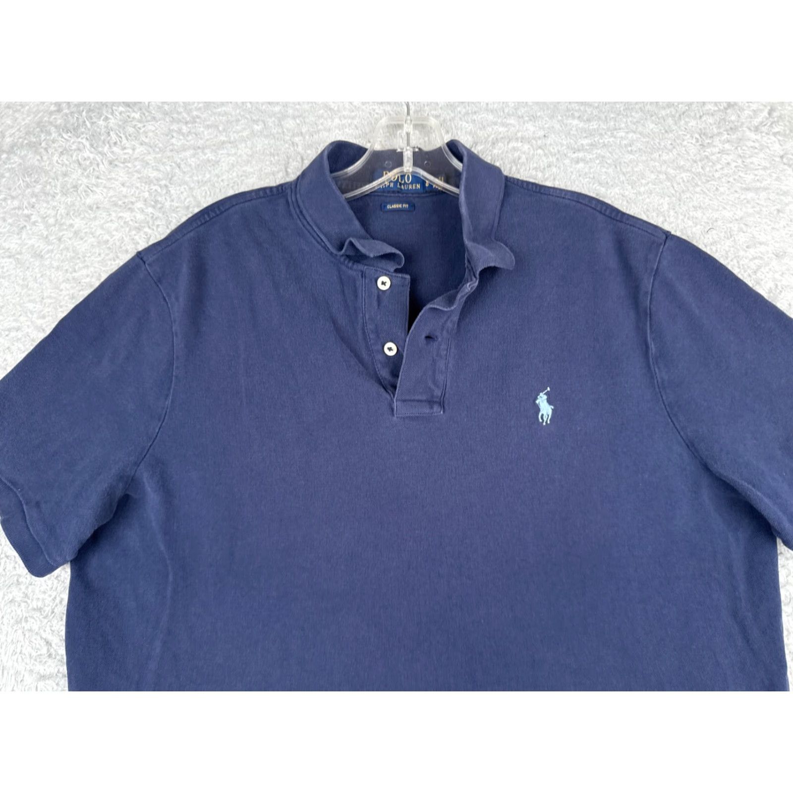 Ralph Lauren Ralph Lauren Polo Shirt Men Large Blue Slim Fit 100% Cotton Jersey Short Sleeve Activewear Size US L / EU 52-54 / 3 - 4 Thumbnail