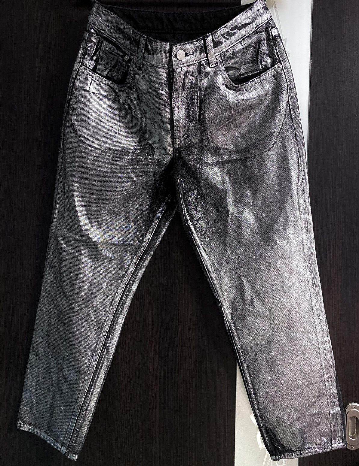 Cheap Monday Margiela Style Silver Painted Archival Jeans Denim Artisanal Size 28" / US 6 / IT 42 - 3 Thumbnail