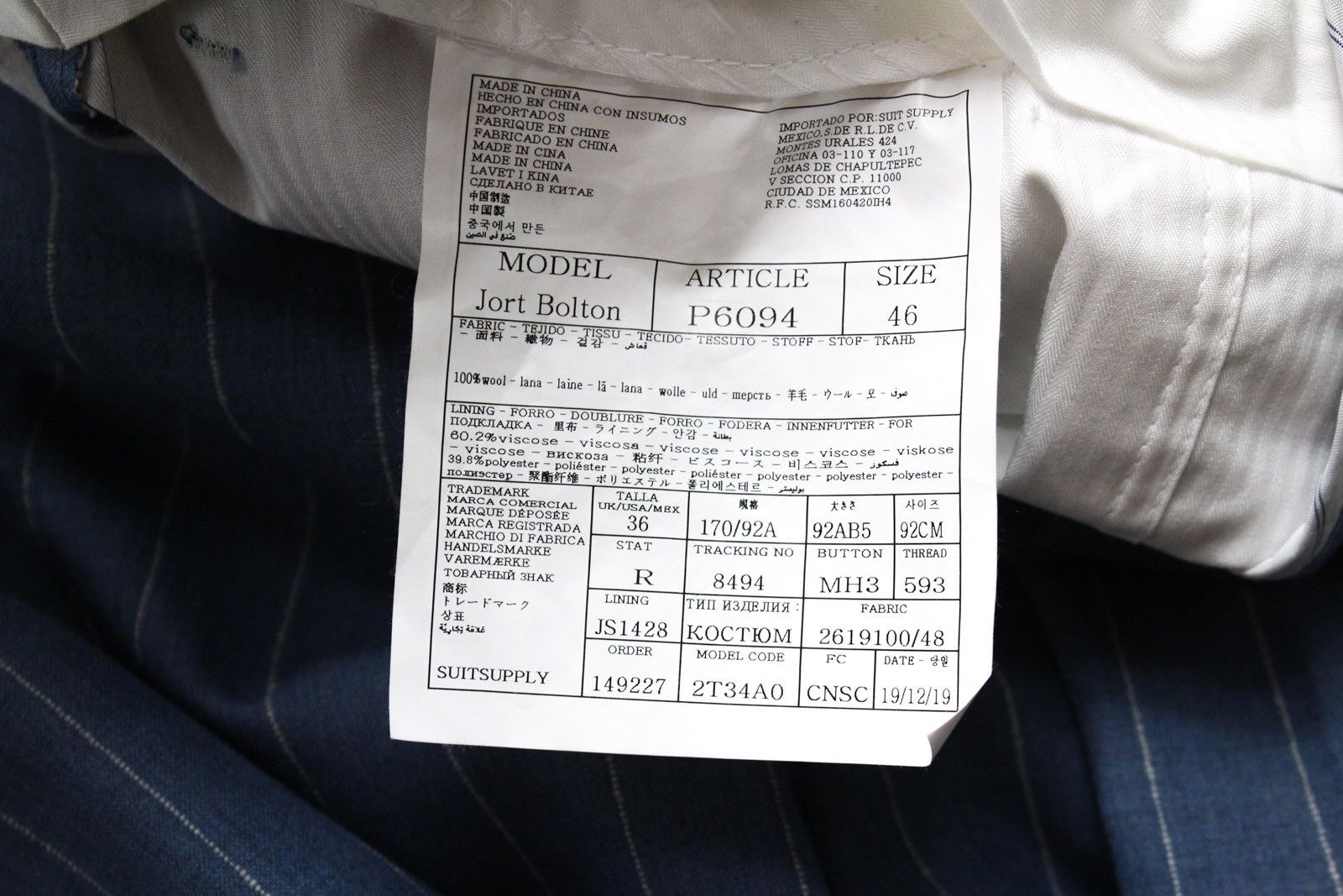 Suitsupply SUITSUPPLY Jort Patch UL Slim / Bolton Suit Men's UK 36 Size 36R - 13 Thumbnail