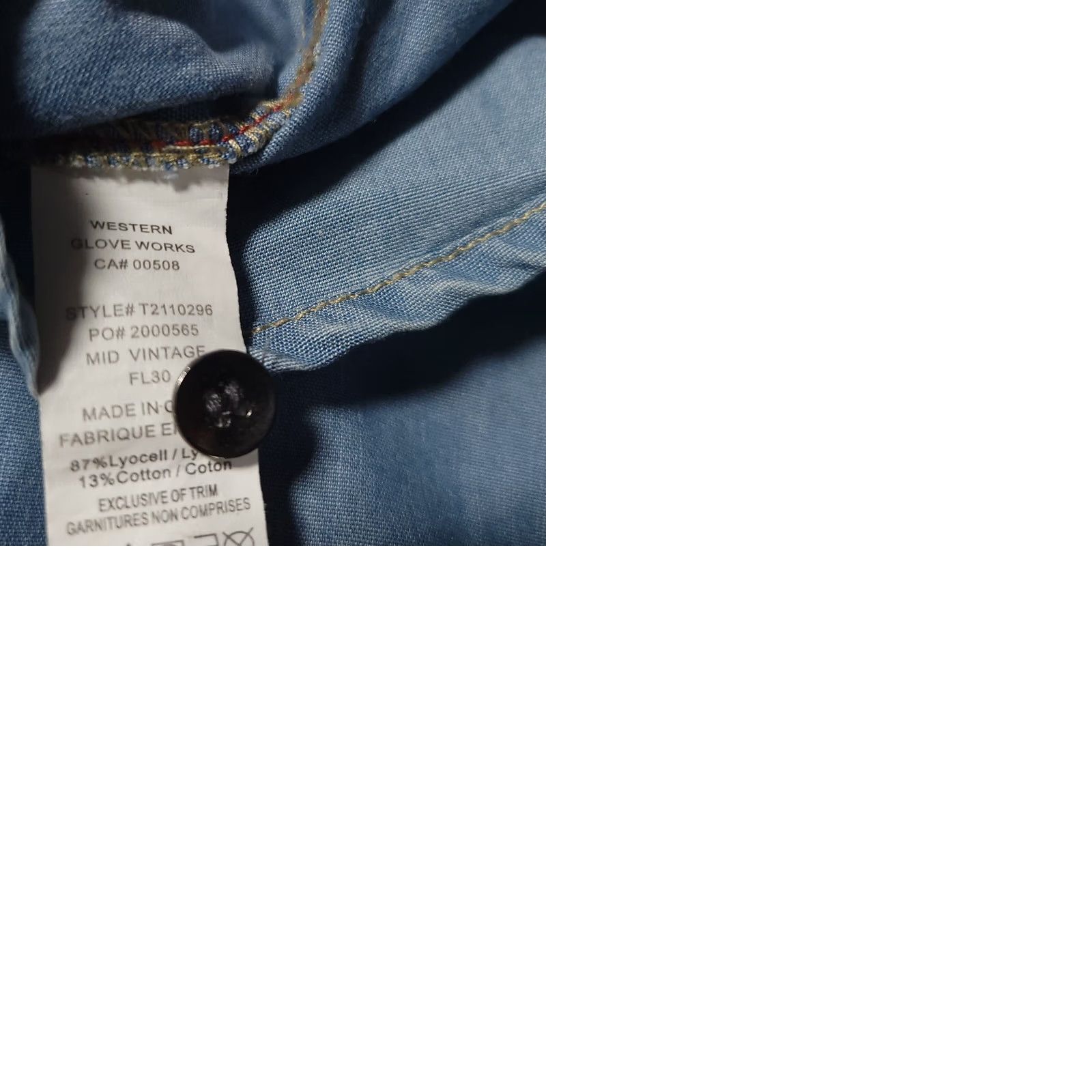 Vintage JAG Chambray Tassled V-Neck Long Sleeve Shirt Womens Medium Blue Size M / US 6-8 / IT 42-44 - 9 Thumbnail