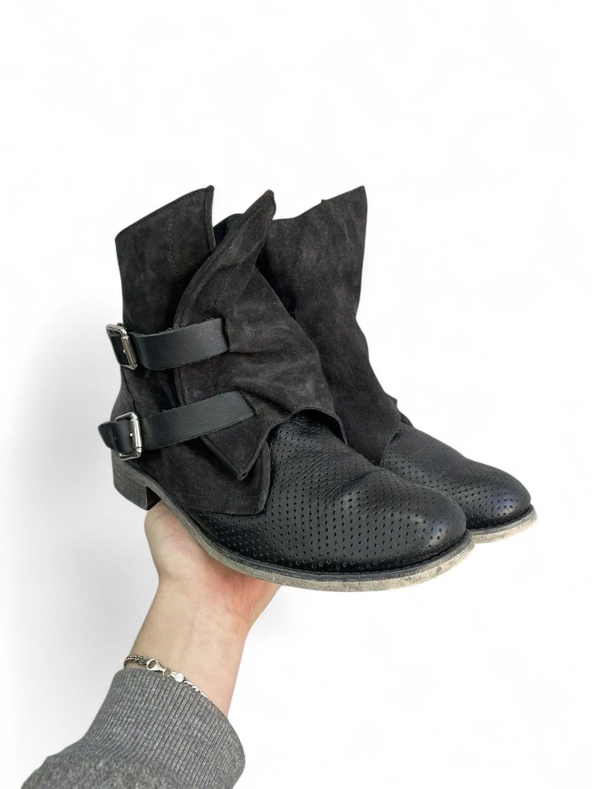 A.S.98 A.S. 98 black suede engineered leather boots avantgarde Size US 8 / IT 38 - 1 Thumbnail
