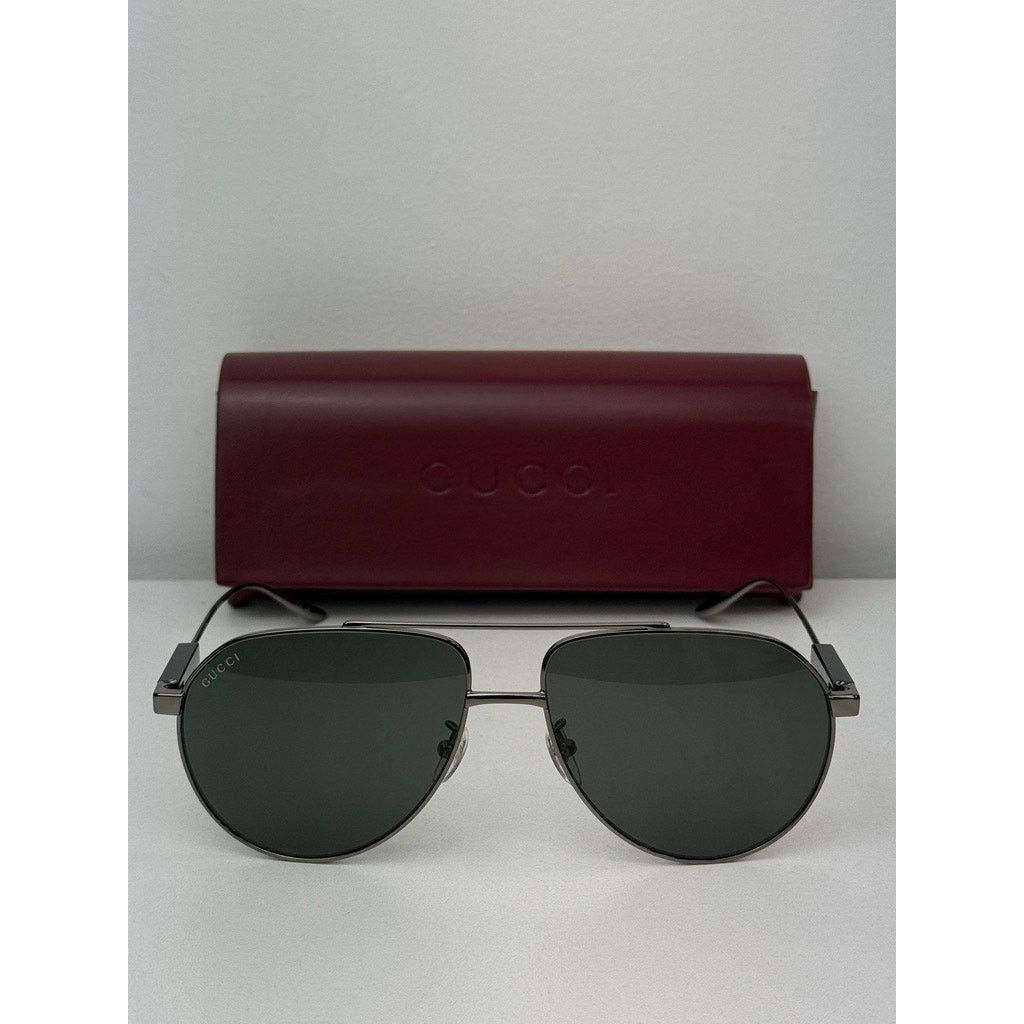 Gucci NEW Gucci GG1311S Ruthenium Aviator Unisex Sunglasses $565 Size ONE SIZE - 3 Thumbnail
