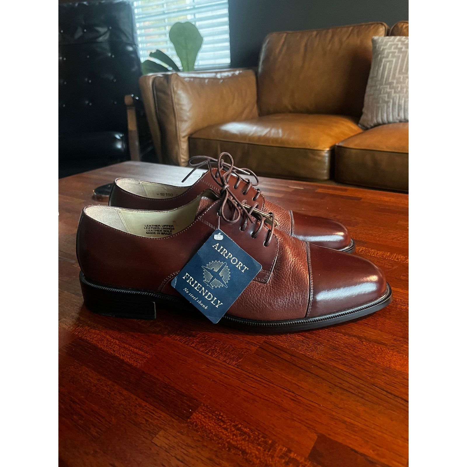 Florsheim Florsheim Pebble Leather Oxfords Dress Shoes Cognac Men's 13 Size US 13 / EU 46 - 1 Thumbnail