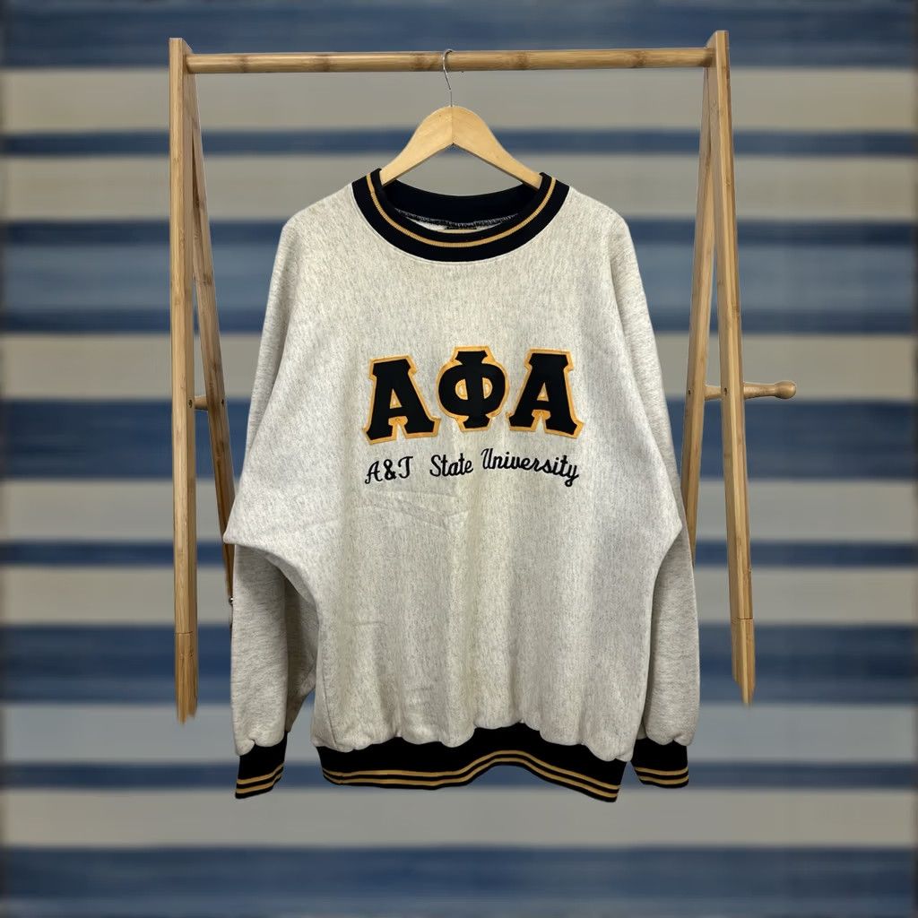 Vintage VINTAGE Alpha Phi Alpha A&T State University Aggies HBCU Fraternity Sweatshirt XL Gray 90s Mens Size US XL / EU 56 / 4 - 1 Thumbnail