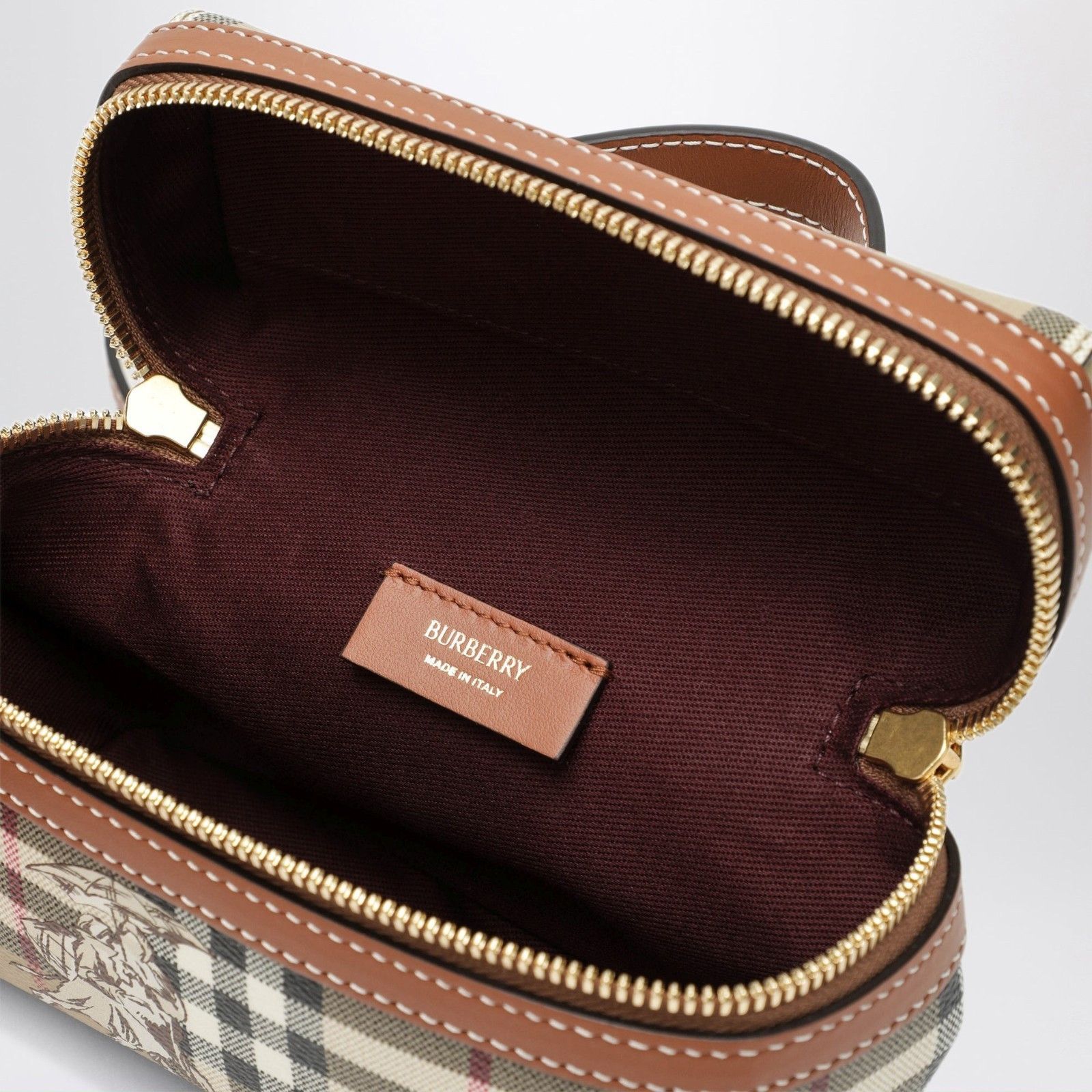 Burberry BURBERRY Check Mates Mini Archive Beige Vanity Bag New & Aut Size ONE SIZE - 4 Thumbnail