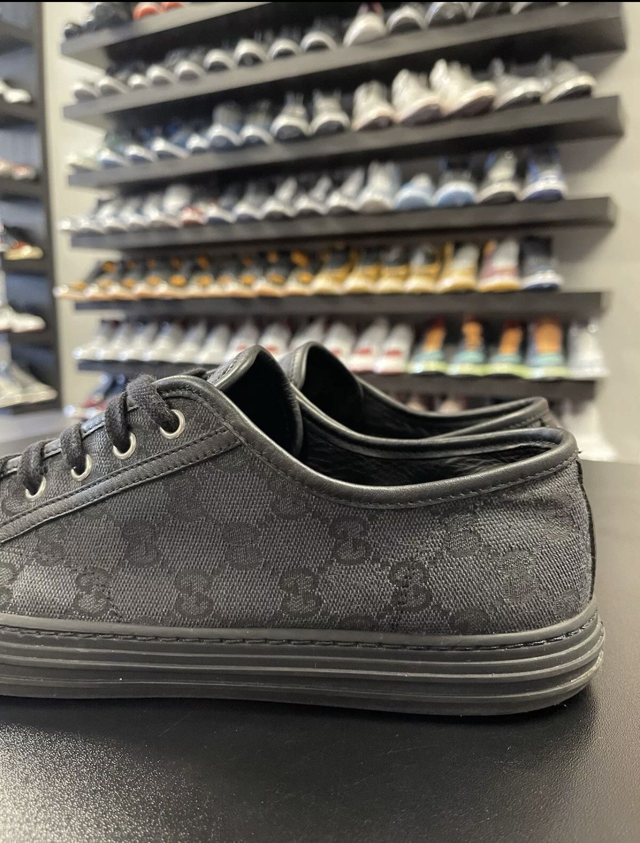 Gucci Size 8 - Gucci GG Mono Canvas Black Leather 426189 Size US 8 / EU 41 - 5 Thumbnail