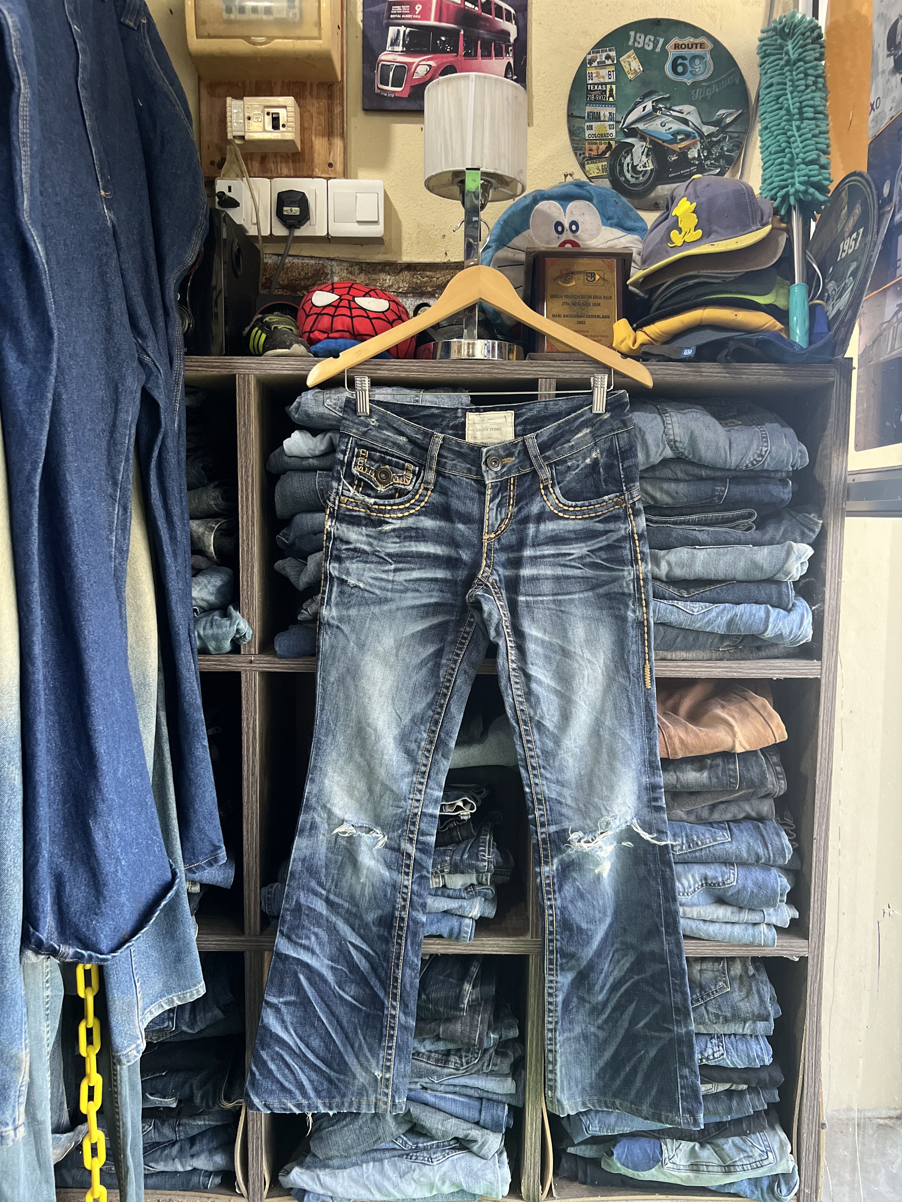 Other 🔥Rare Lolita Jeans Flared Distressed Denim Size 29" - 19 Thumbnail