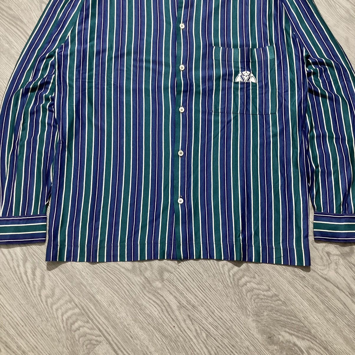 Vintage 🇮🇹 1990s Vintage Pavesi Polvato Silk Striped Shirt Luxury Size US L / EU 52-54 / 3 - 6 Thumbnail