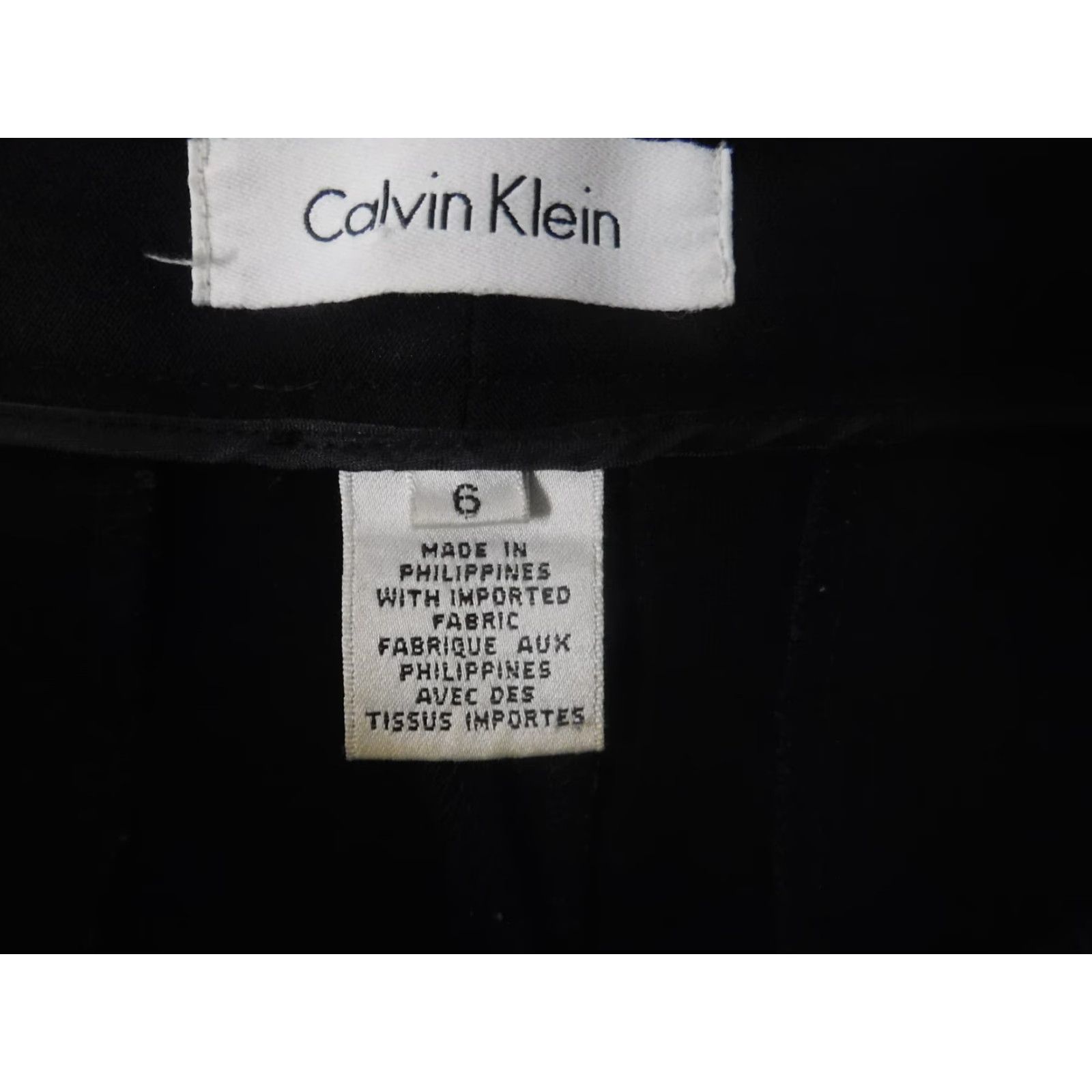 Calvin Klein Calvin Klein Womens Pants 6 Black Straight Casual Cotton Lyocell Knit Zipper Regular Inseam 28in Collegiate? Size 28" / US 6 / IT 42 - 6 Thumbnail