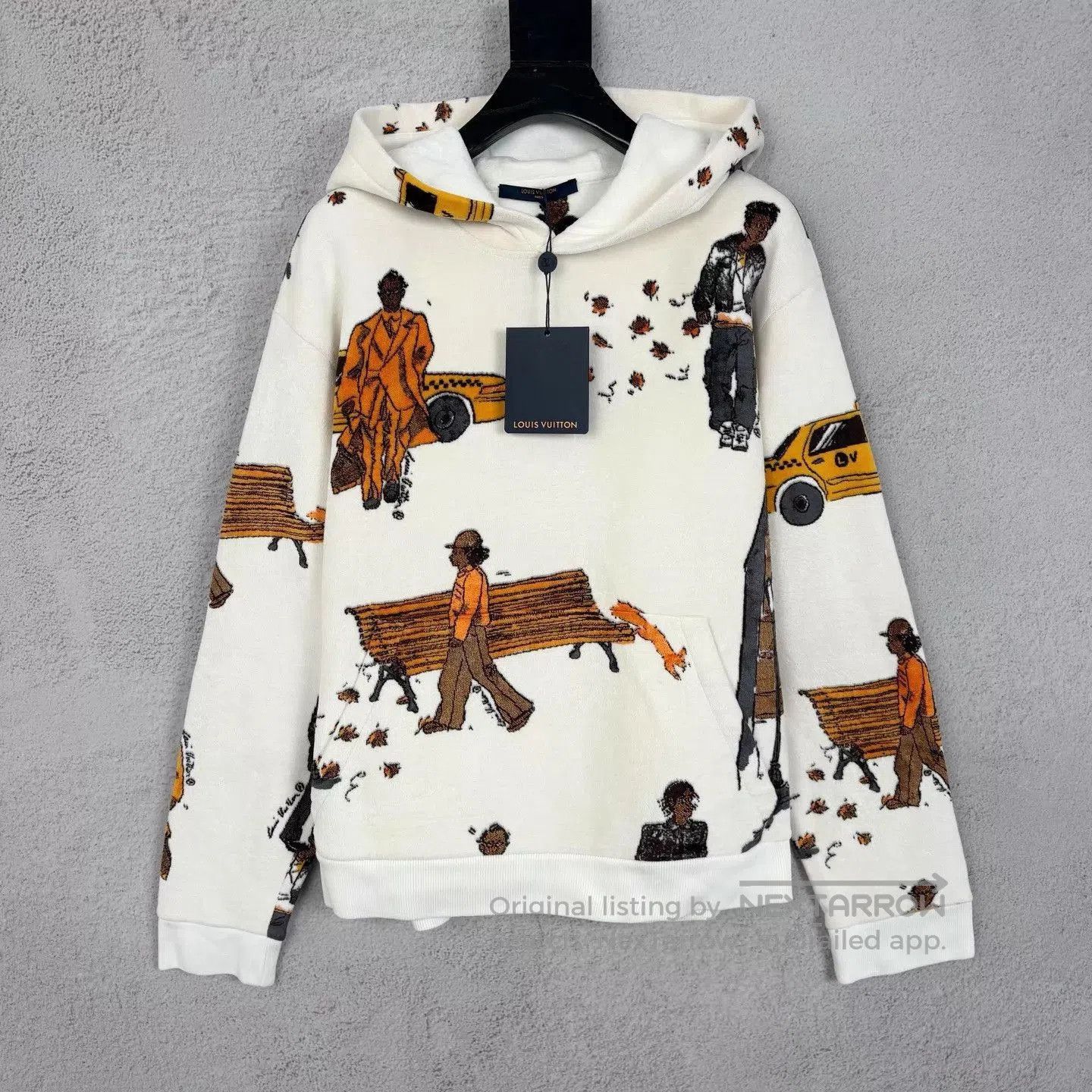 Louis Vuitton White Graphic Print Hoodie with Hood and Pockets. Size US M / EU 48-50 / 2 - 1 Thumbnail