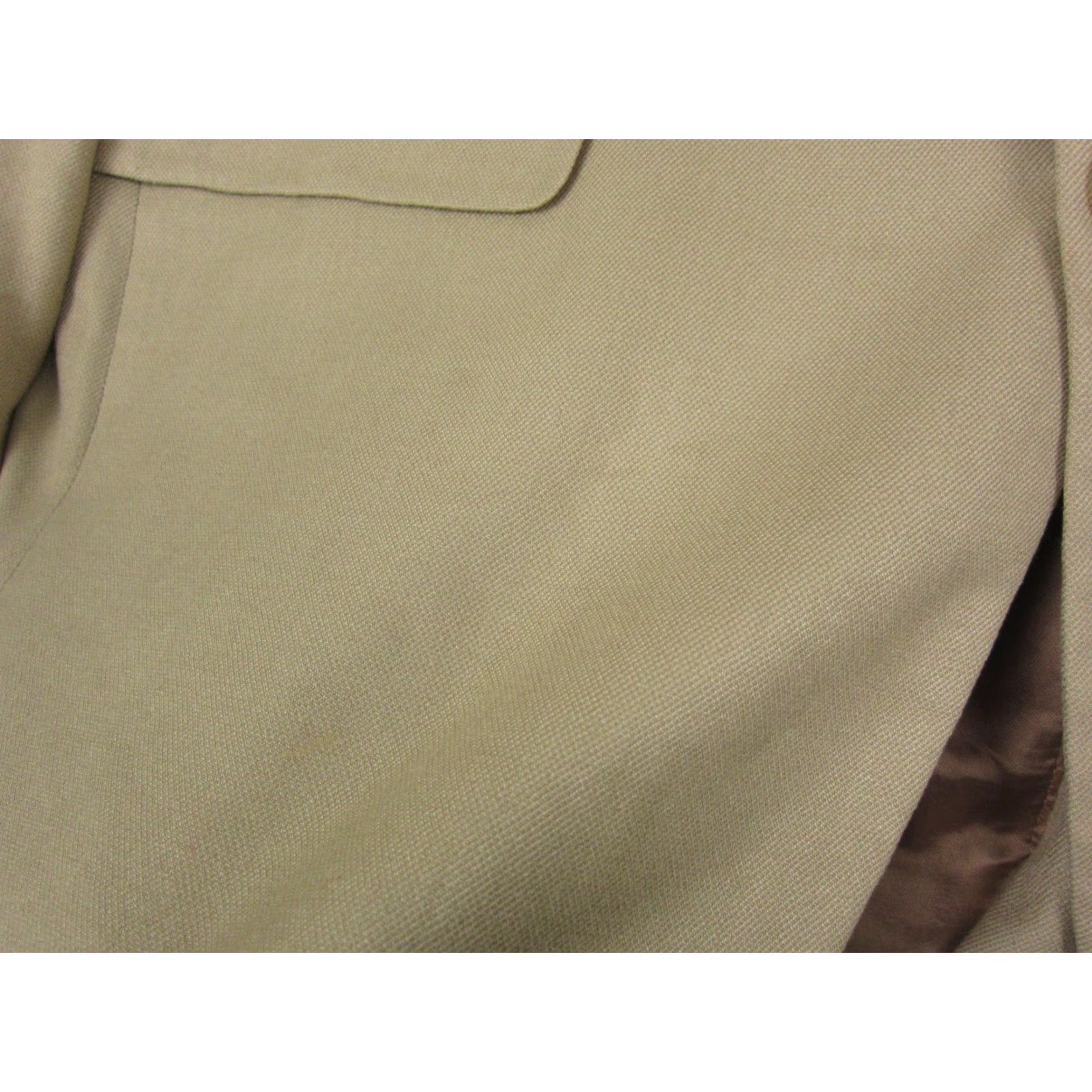 Ralph Lauren Ralph Lauren Jacket Blazer Mens 42 R Beige Silk Blazer Notch Lapel Single-Breasted 80s 90s Vintage (Used) Size 42R - 5 Thumbnail