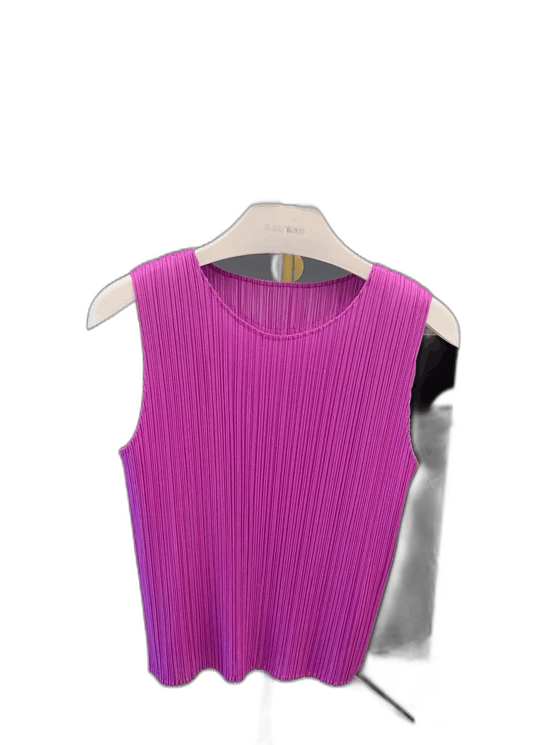 Issey Miyake Issey Miyake Pink Pleated Sleeveless Top-yf Size US S / EU 44-46 / 1 - 1 Thumbnail