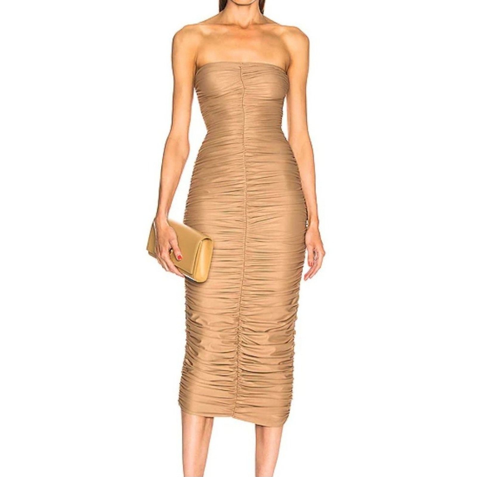 Norma Kamali NORMA KAMALI Mini Dress Slinky To Knee Stretch In Nude S Size S / US 4 / IT 40 - 5 Thumbnail