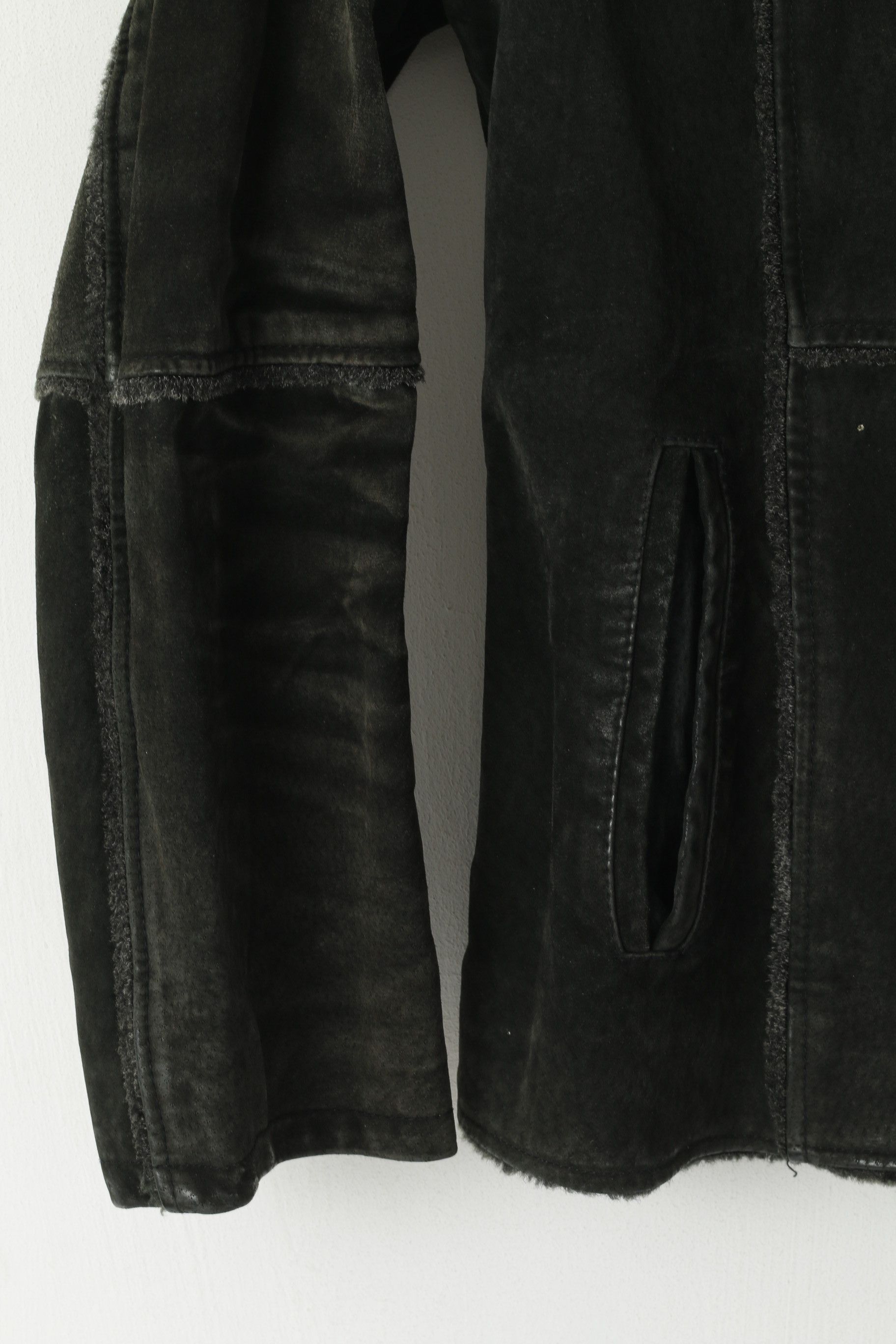Vintage Joy Women 42 M Jacket Charcoal Leather Suede 7153 Size M / US 6-8 / IT 42-44 - 7 Thumbnail
