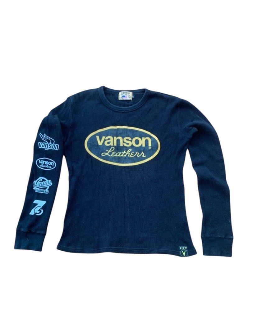 Freewheelers × The Real McCoy's × Vanson Leathers Vintage Y2k vanson knit waffle long shirt Size US M / EU 48-50 / 2 - 1 Thumbnail