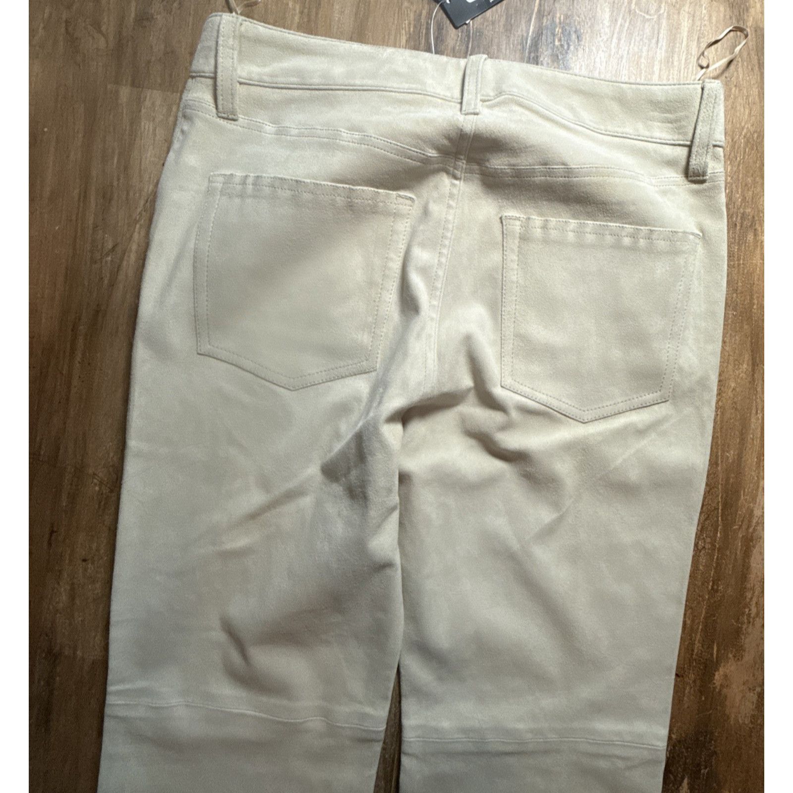 Lauren Ralph Lauren Lauren Ralph Pale Parchment High Rise Straight Leg Suede Size 30" / US 8 / IT 44 - 4 Thumbnail