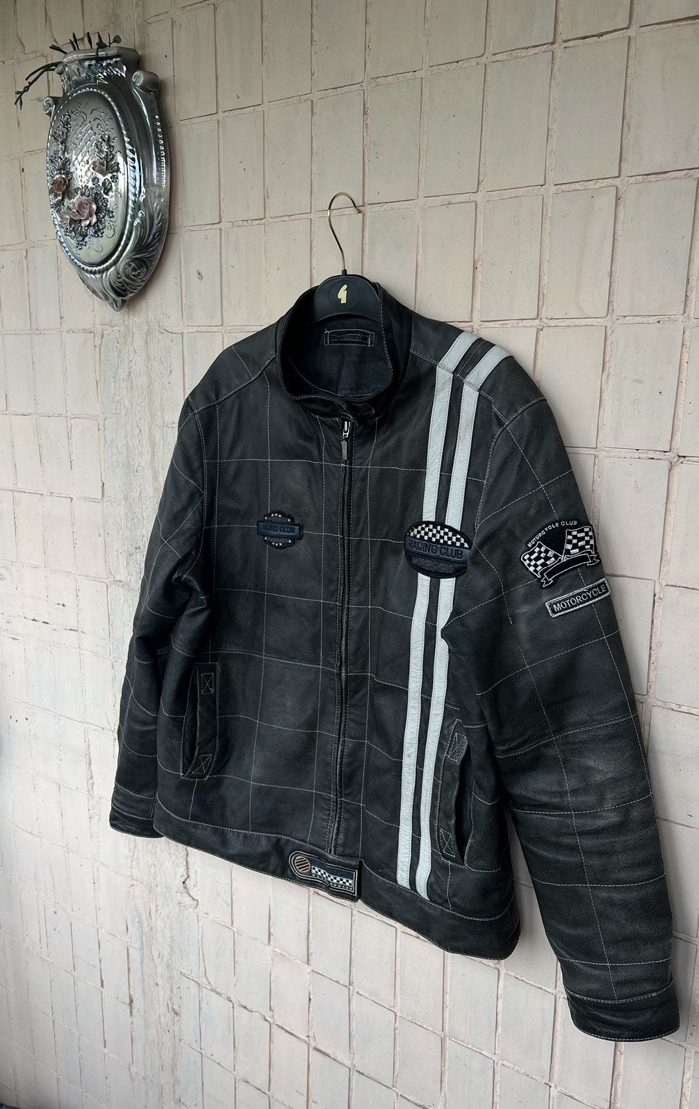 Angelo Litrico Y2K Moto Racing Leather Vintage Jacket Angelo Litrico Size US M / EU 48-50 / 2 - 2 Thumbnail