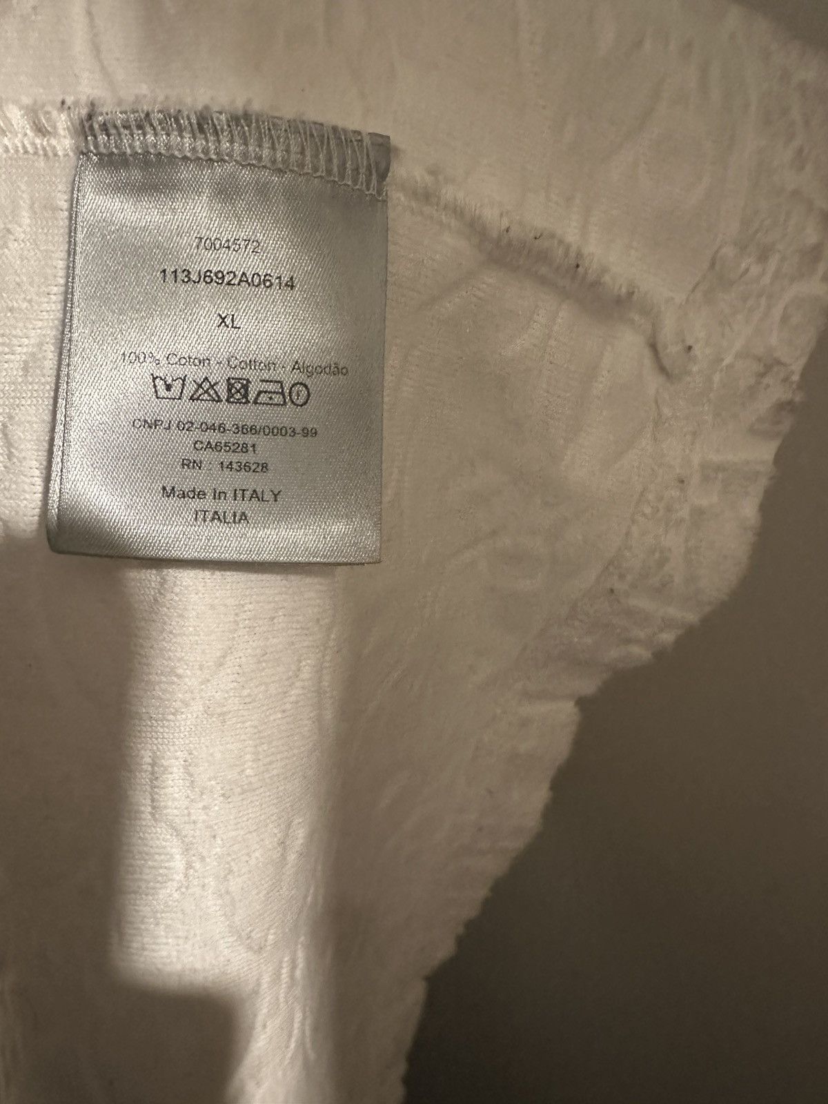 Dior Dior White Terry Oblique T-shirt Cotton Jacquard Size US XL / EU 56 / 4 - 4 Thumbnail