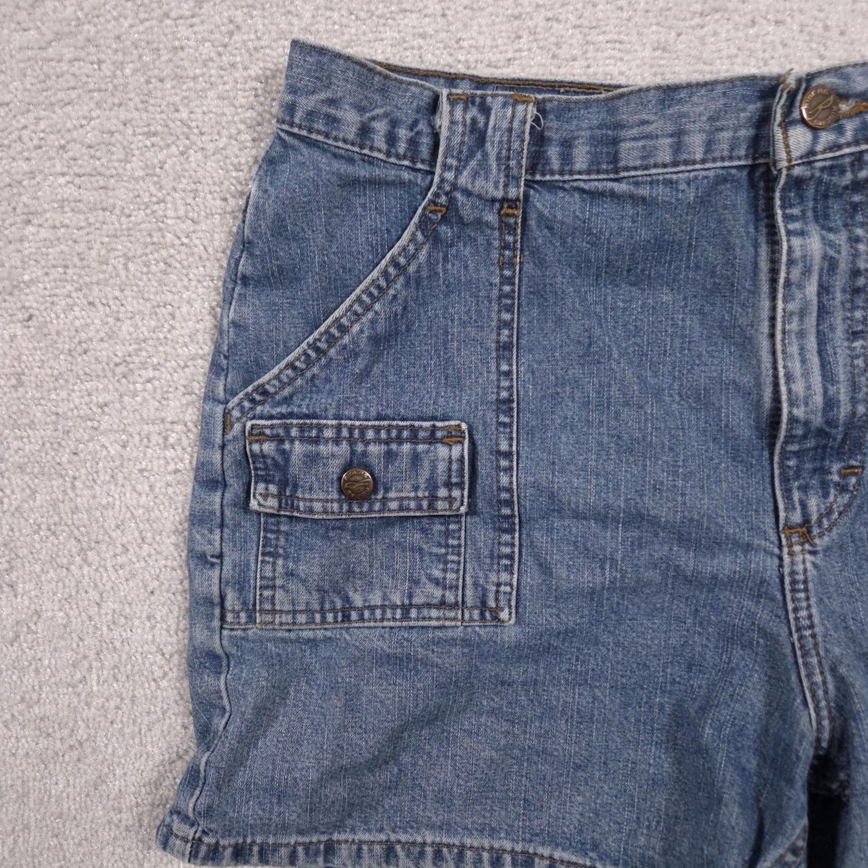 Vintage Riders Denim Cargo Shorts Womens 16 Blue Utility Pockets Mom Fit High Rise Casual Size 38" / US 16 / IT 52 - 3 Thumbnail
