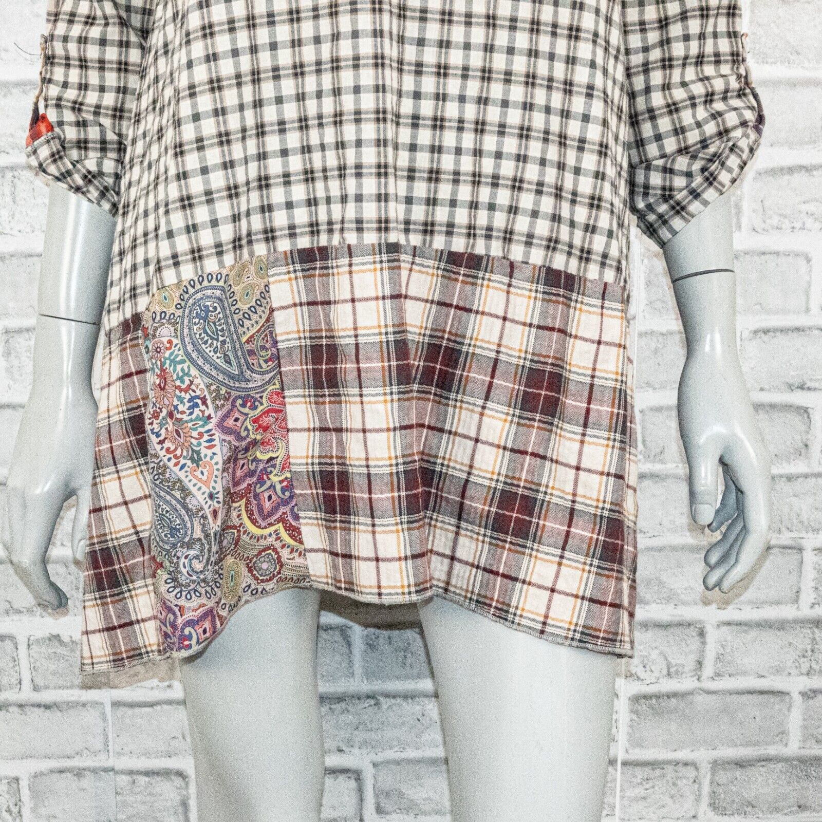 Johnny Was Johnny Was Women's Plaid Patchwork BOHO Tunic Blouse Small Size S / US 4 / IT 40 - 10 Thumbnail