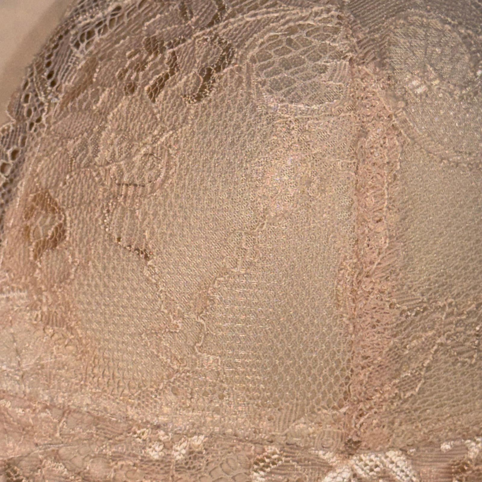 Other Beige Lace Trimmed XL Front Closure Bra Size ONE SIZE - 5 Thumbnail