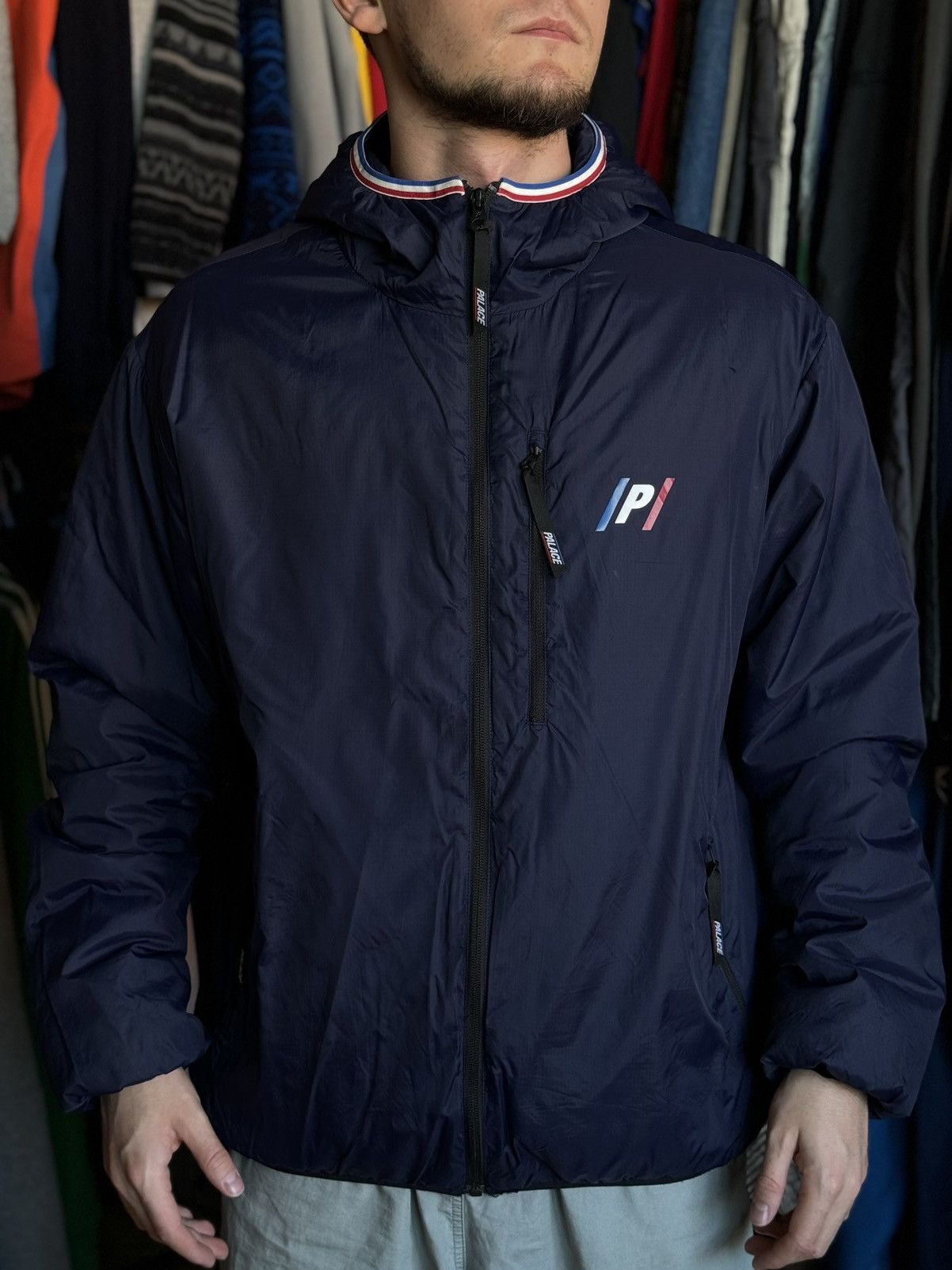 Palace × Vintage Palace Puffer Jacket Pertex Fuse blue Men's Big Logo M L Size US L / EU 52-54 / 3 - 3 Thumbnail