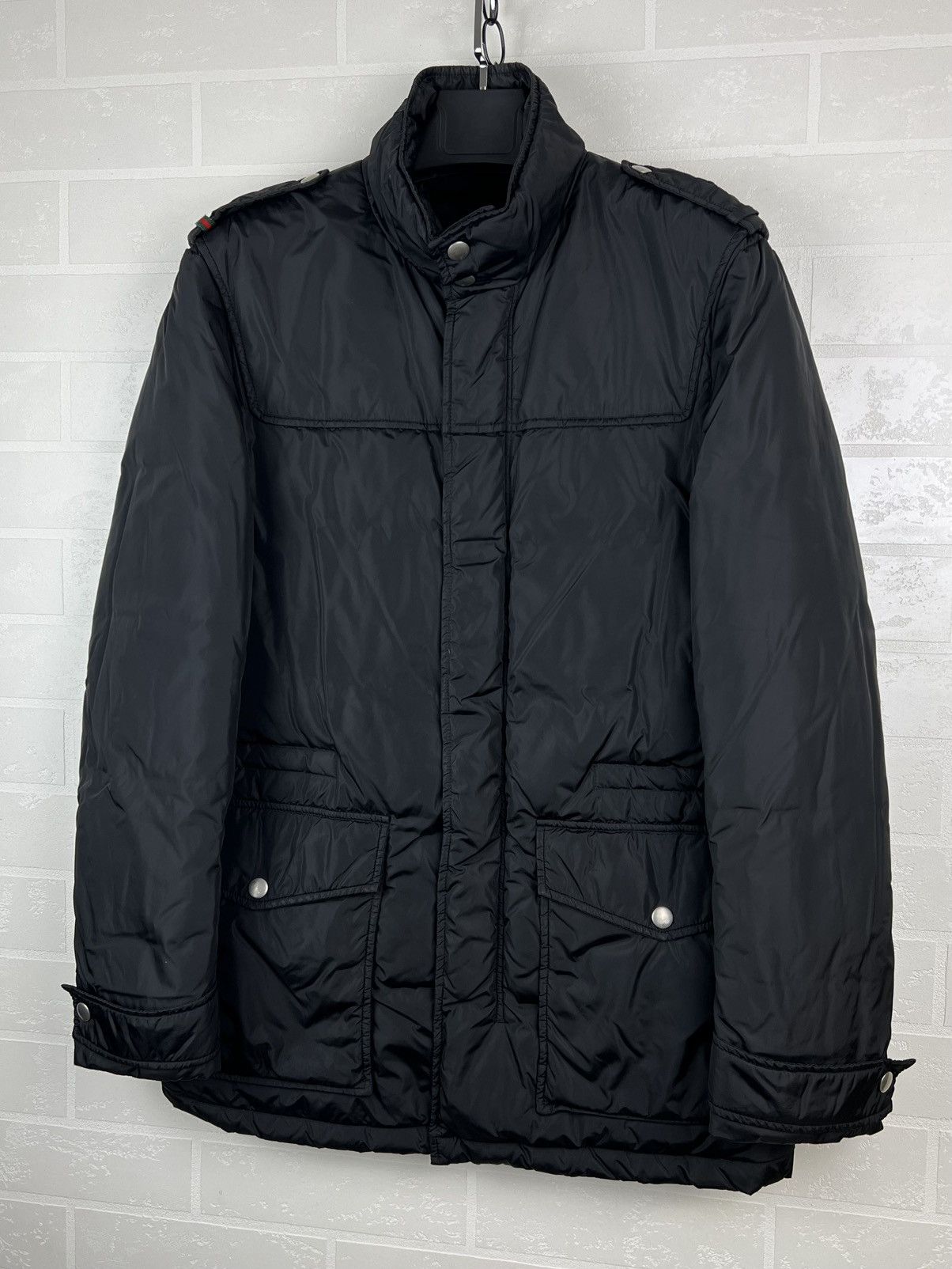 Gucci GUCCI Down Puffer Jacket Web Stripe by Tom Ford Black Men's Size US L / EU 52-54 / 3 - 3 Thumbnail