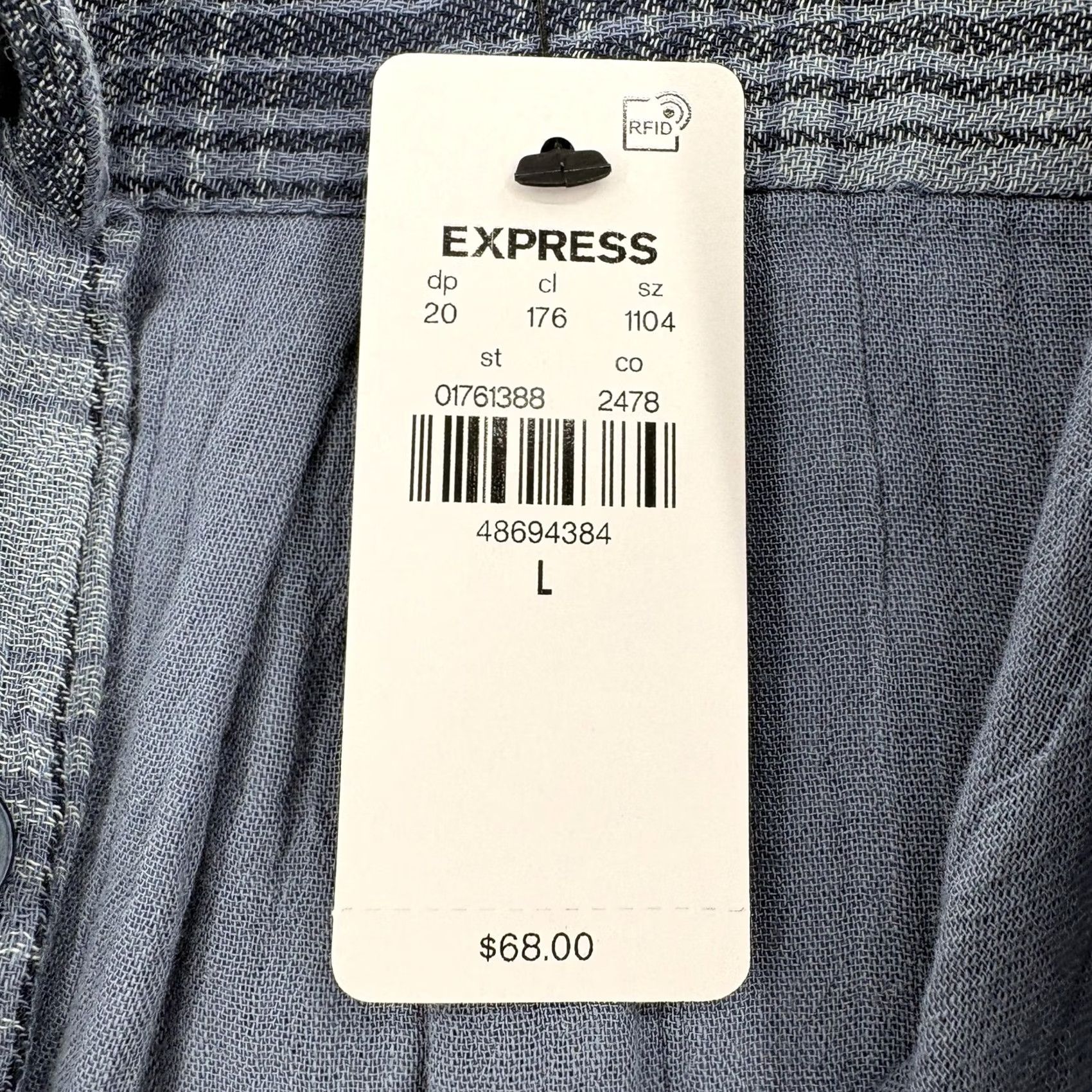 Express Express Shirt Mens Large Blue Plaid Long Sleeve Button Up Casual Cotton Preppy Size US L / EU 52-54 / 3 - 5 Thumbnail