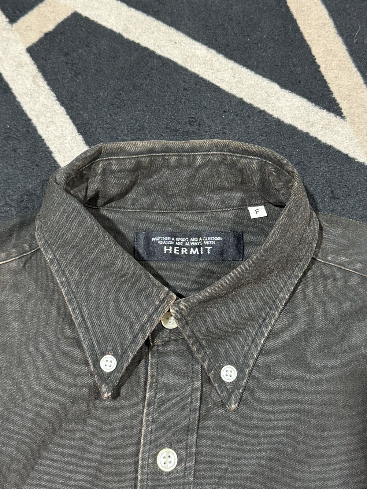 Le Grande Bleu (L.G.B.) Waxed Hermit Button Shirt Archive Styled Size US M / EU 48-50 / 2 - 4 Thumbnail