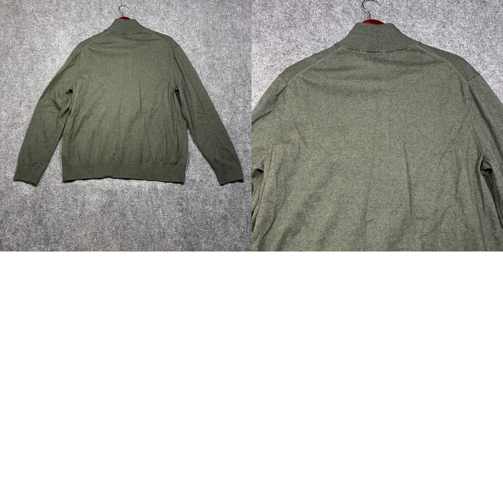 Banana Republic Banana Republic Sweater Mens XL Pullover 1/4 Zip Green Cashmere Cotton Knit Ribbed Hem Zipper Long Sleeve Vintage: No Size US XL / EU 56 / 4 - 8 Thumbnail