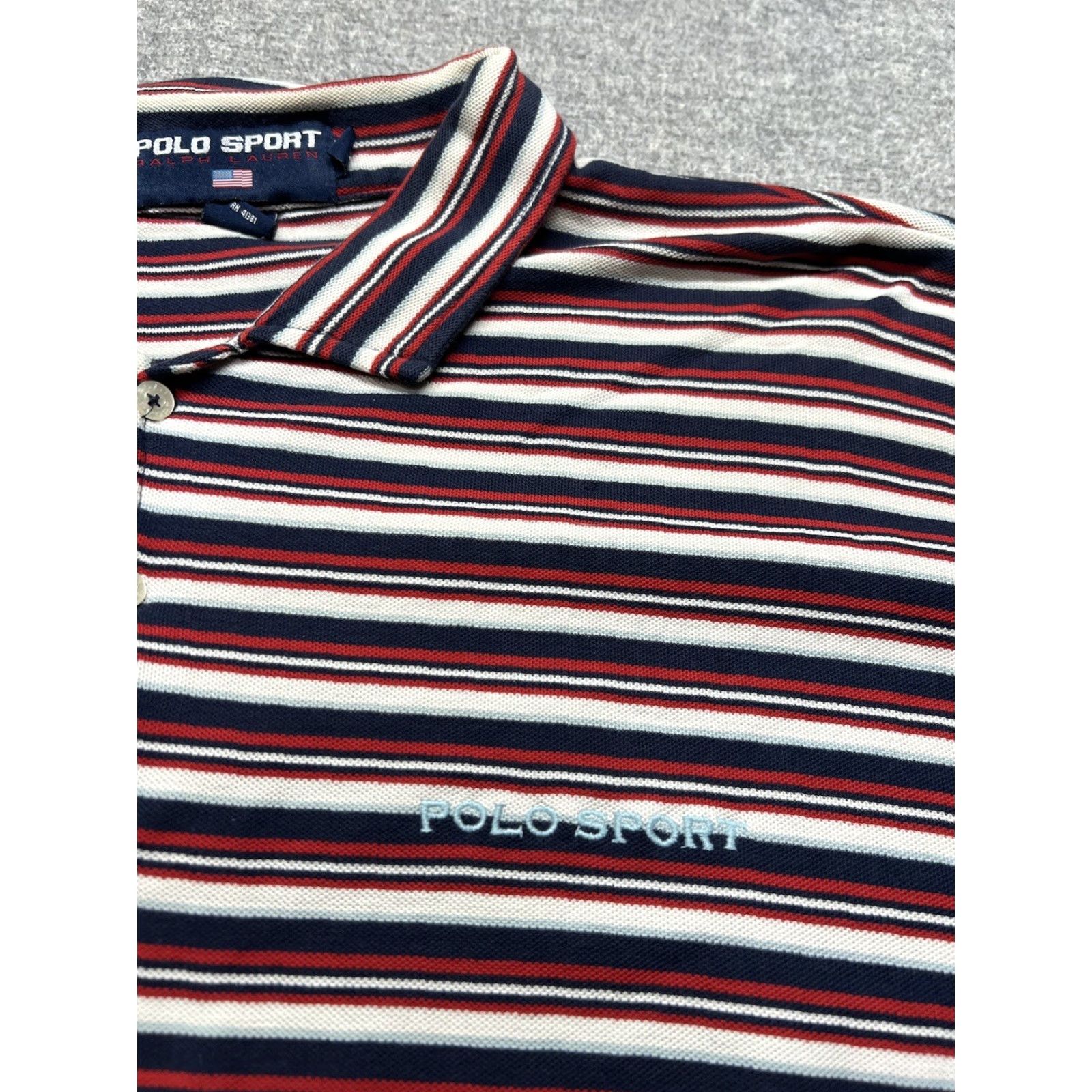 Ralph Lauren VINTAGE Polo Golf Sport Ralph Lauren Mens Extra Large Shirt Striped Red Pony Cotton Size US XL / EU 56 / 4 - 3 Thumbnail