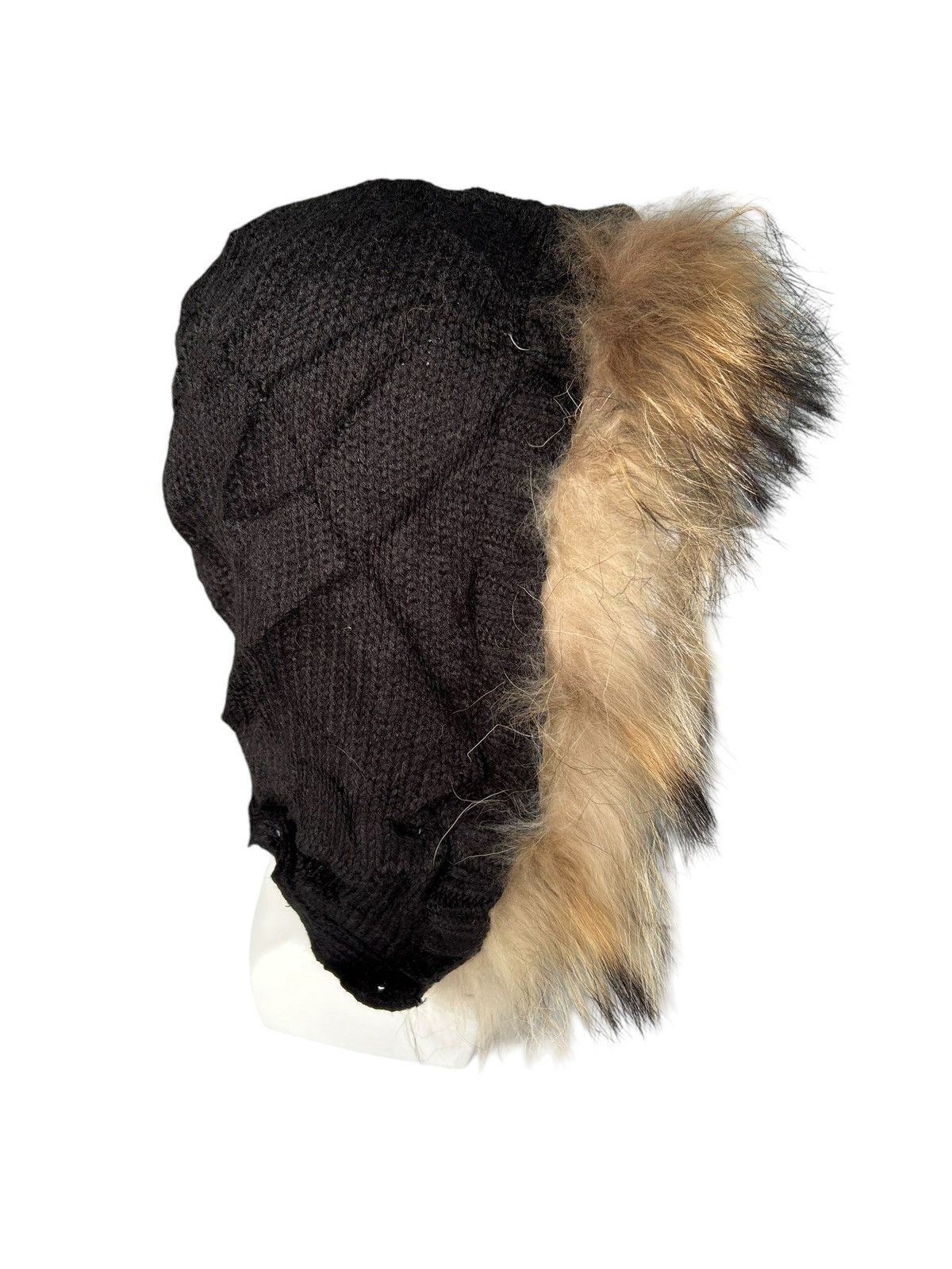 Japanese Brand × Kapital × Vintage Japanese Punk Bondage Style Knitt Fur big Beanie Balaclava ☠️ Size ONE SIZE - 6 Thumbnail
