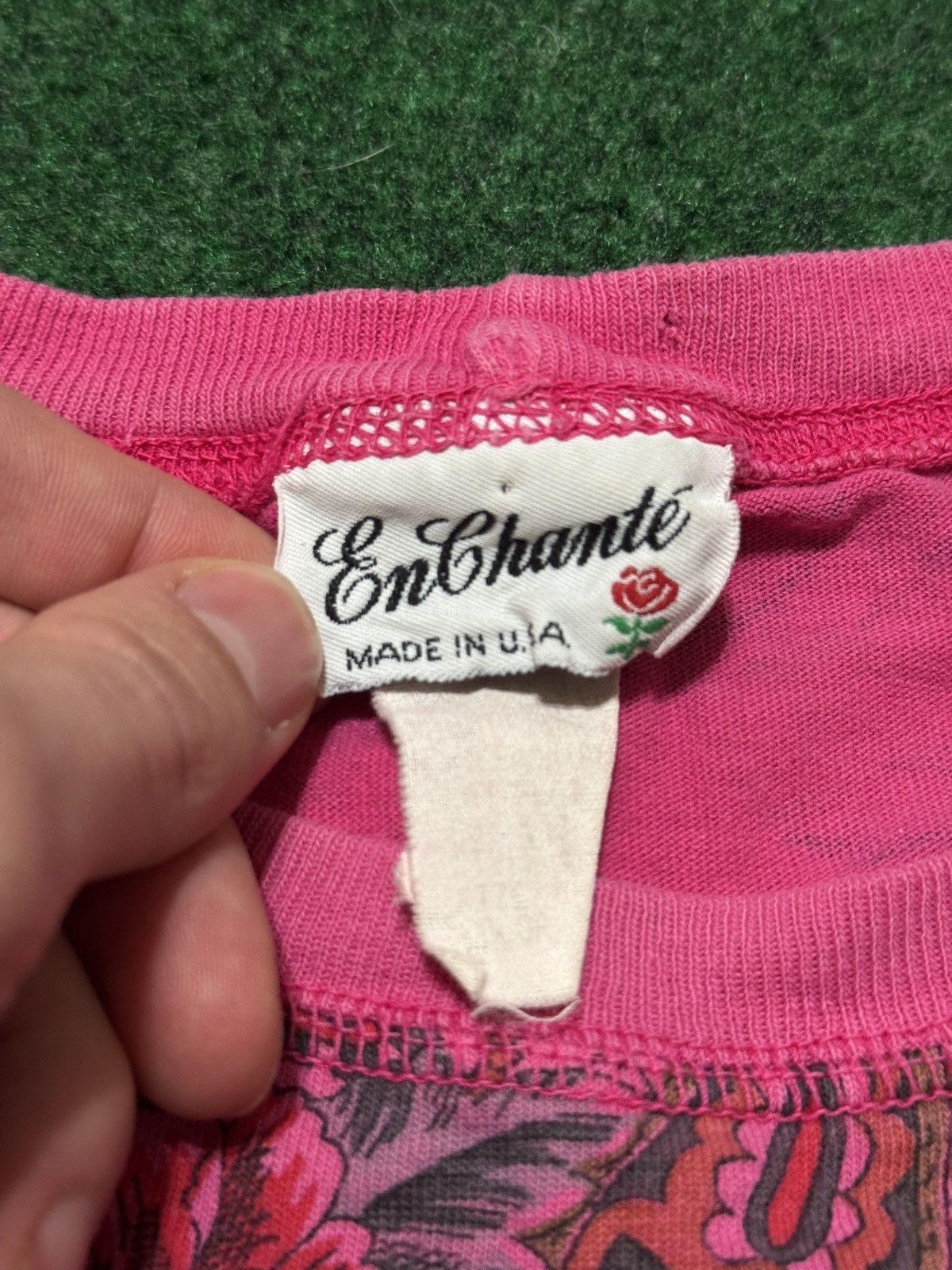 Vintage Vintage 90s Paisley Flower Print Boxy Pocket Crop T Shirt Size L / US 10 / IT 46 - 2 Thumbnail